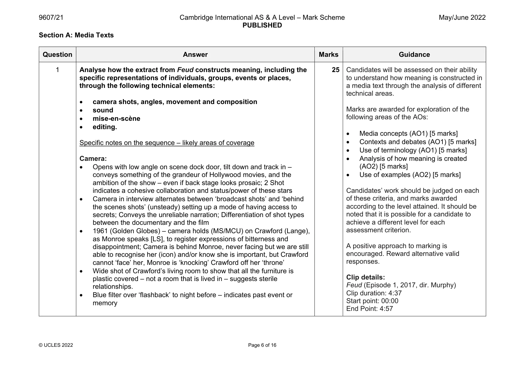 Mark scheme, page 6 of 16
