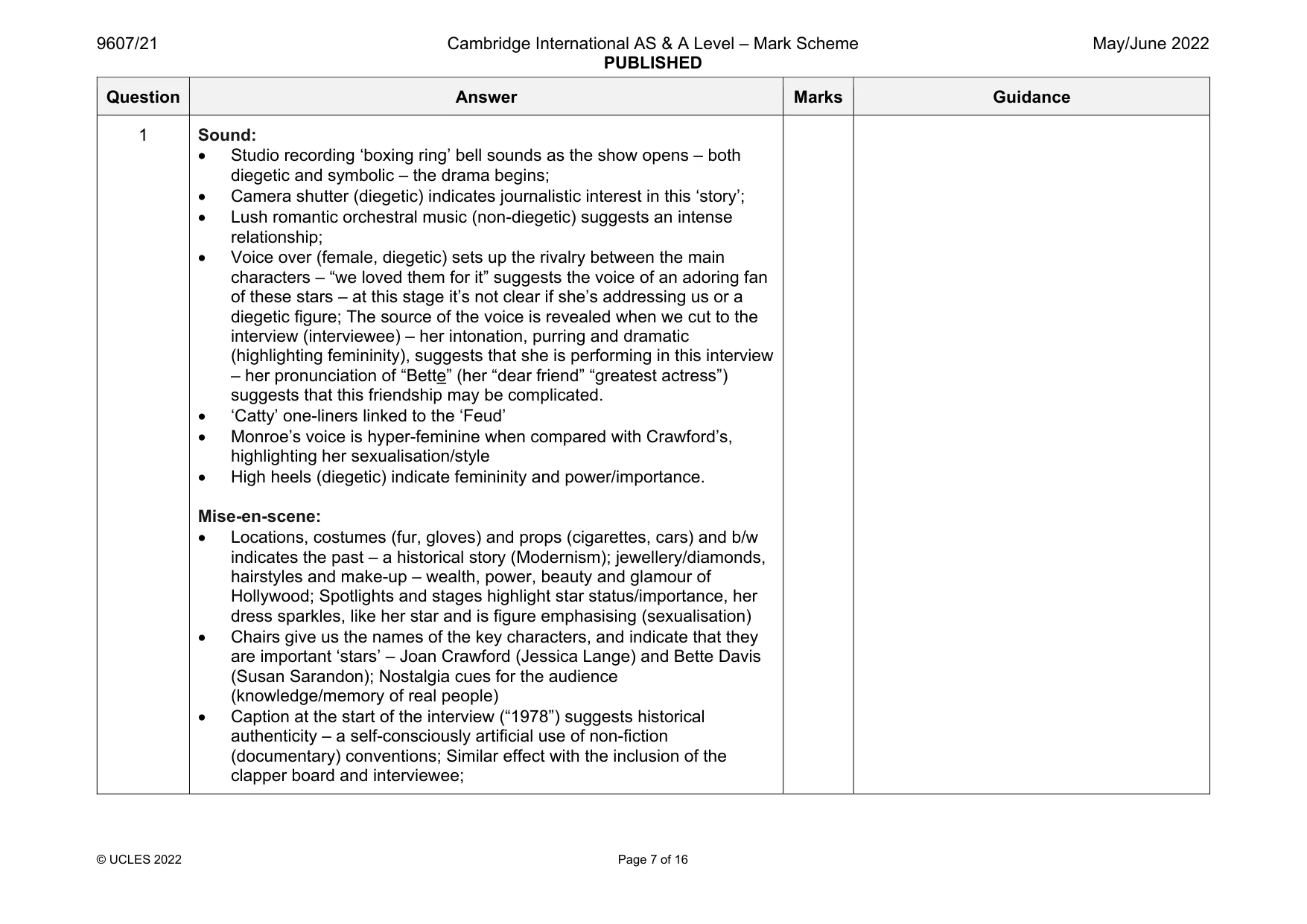 Mark scheme, page 7 of 16