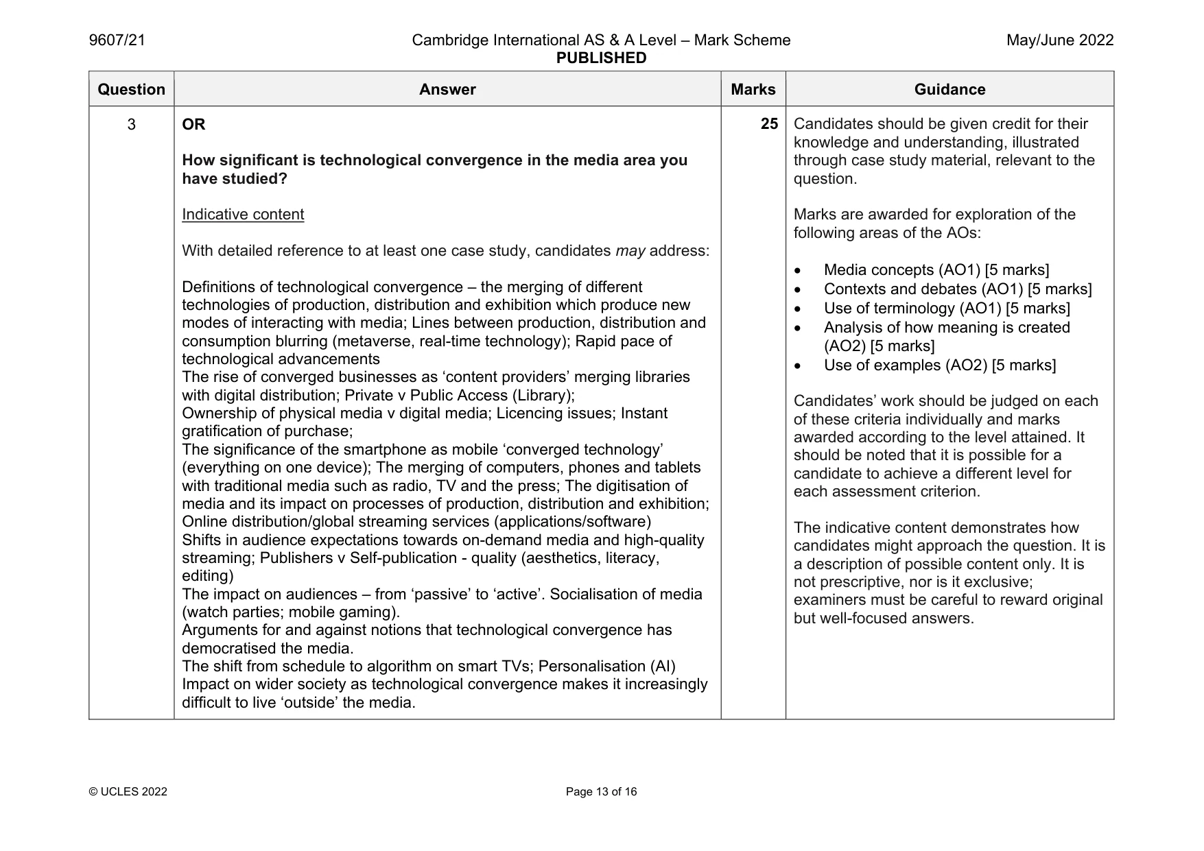 Mark scheme, page 13 of 16