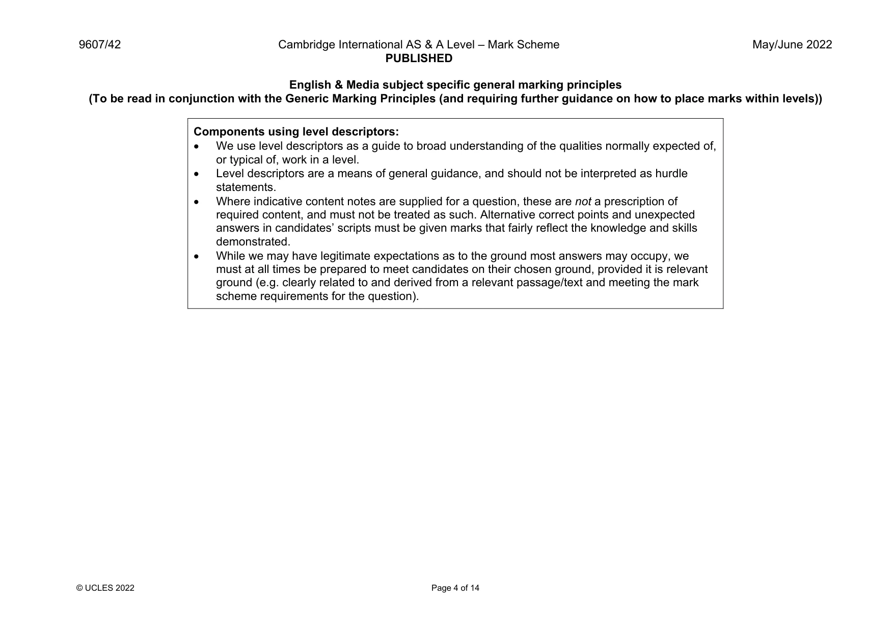 Mark scheme, page 4 of 14