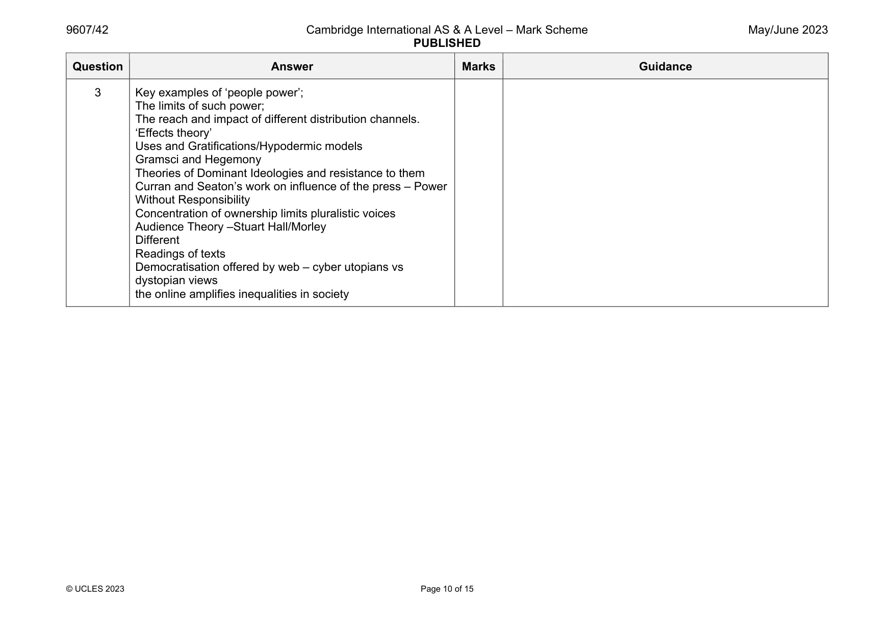 Mark scheme, page 10 of 15