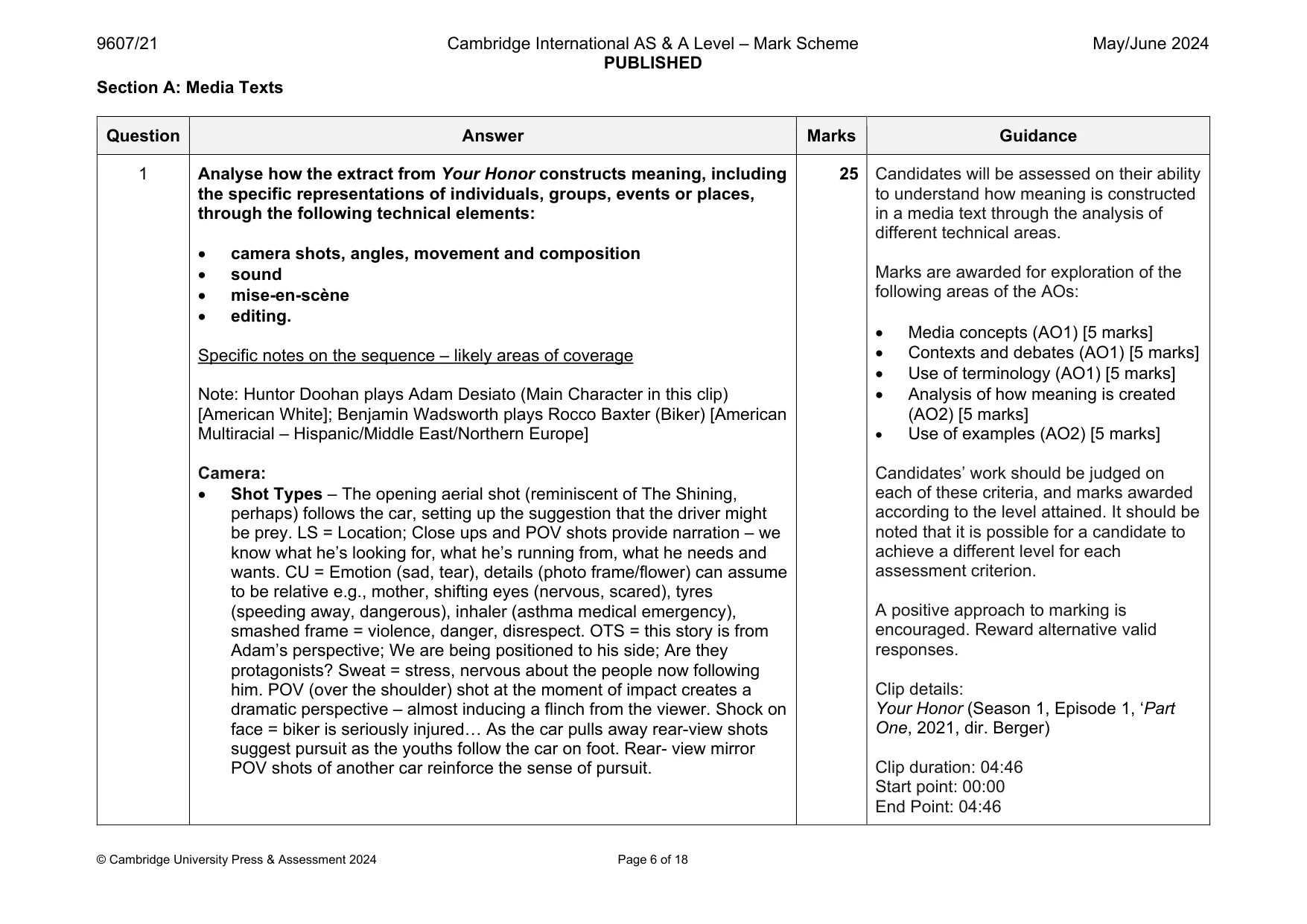 Mark scheme, page 6 of 18