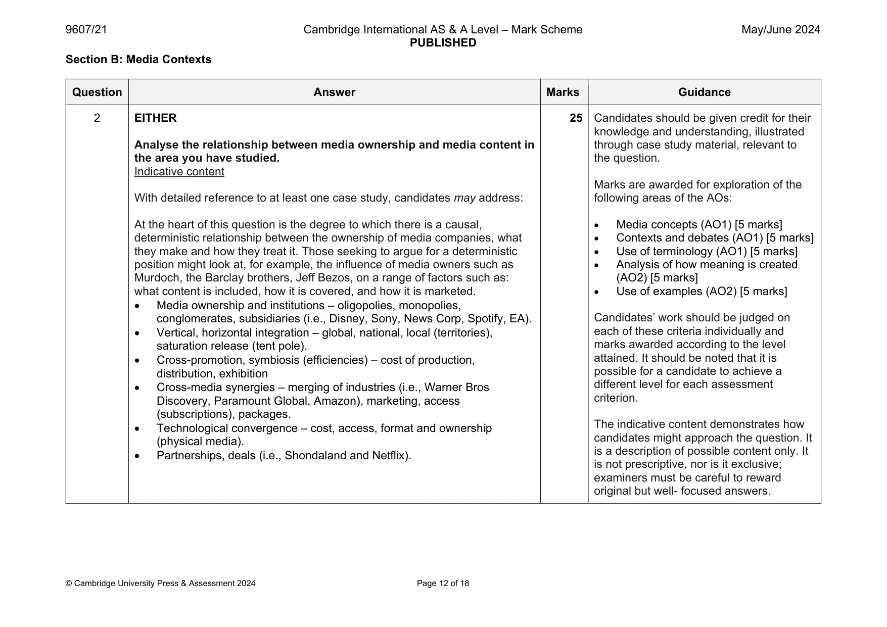 Mark scheme, page 12 of 18
