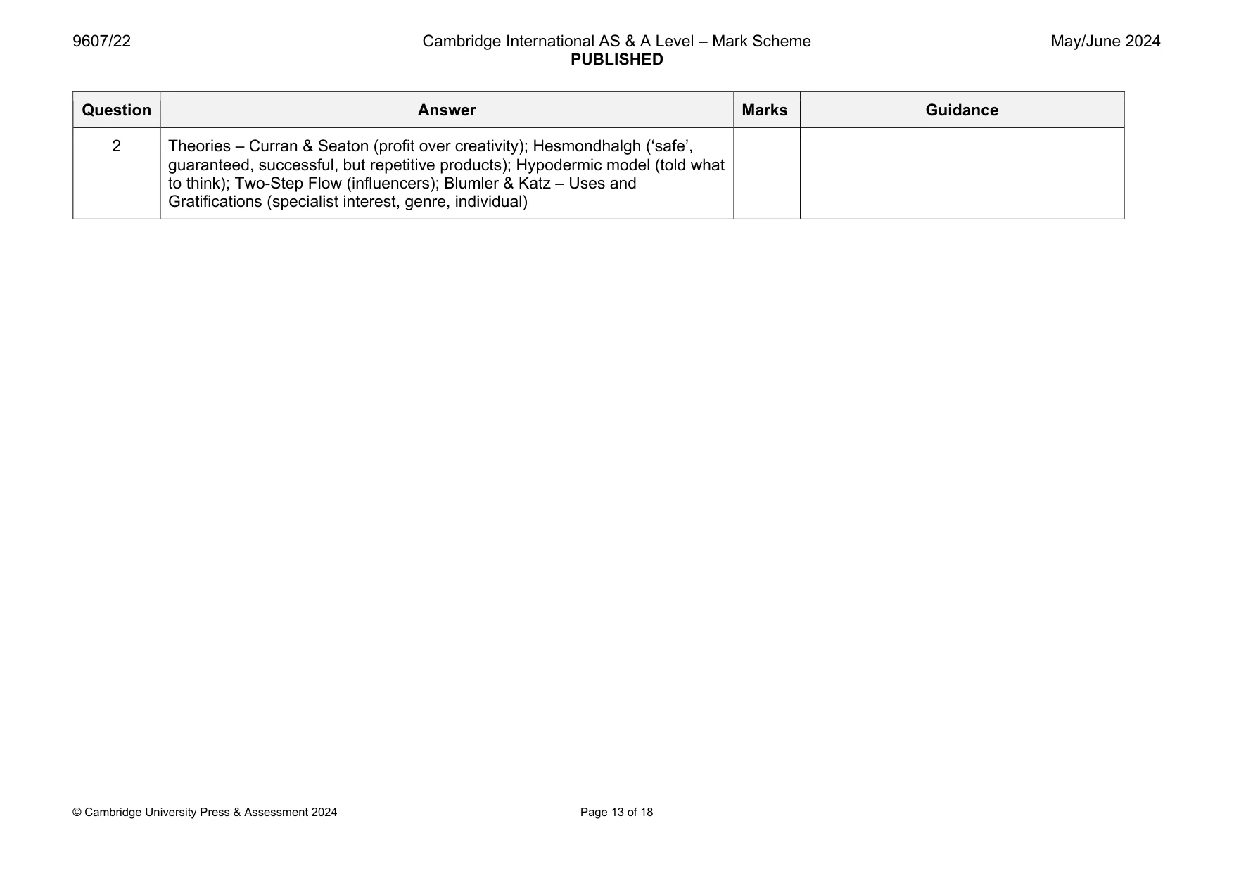 Mark scheme, page 13 of 18
