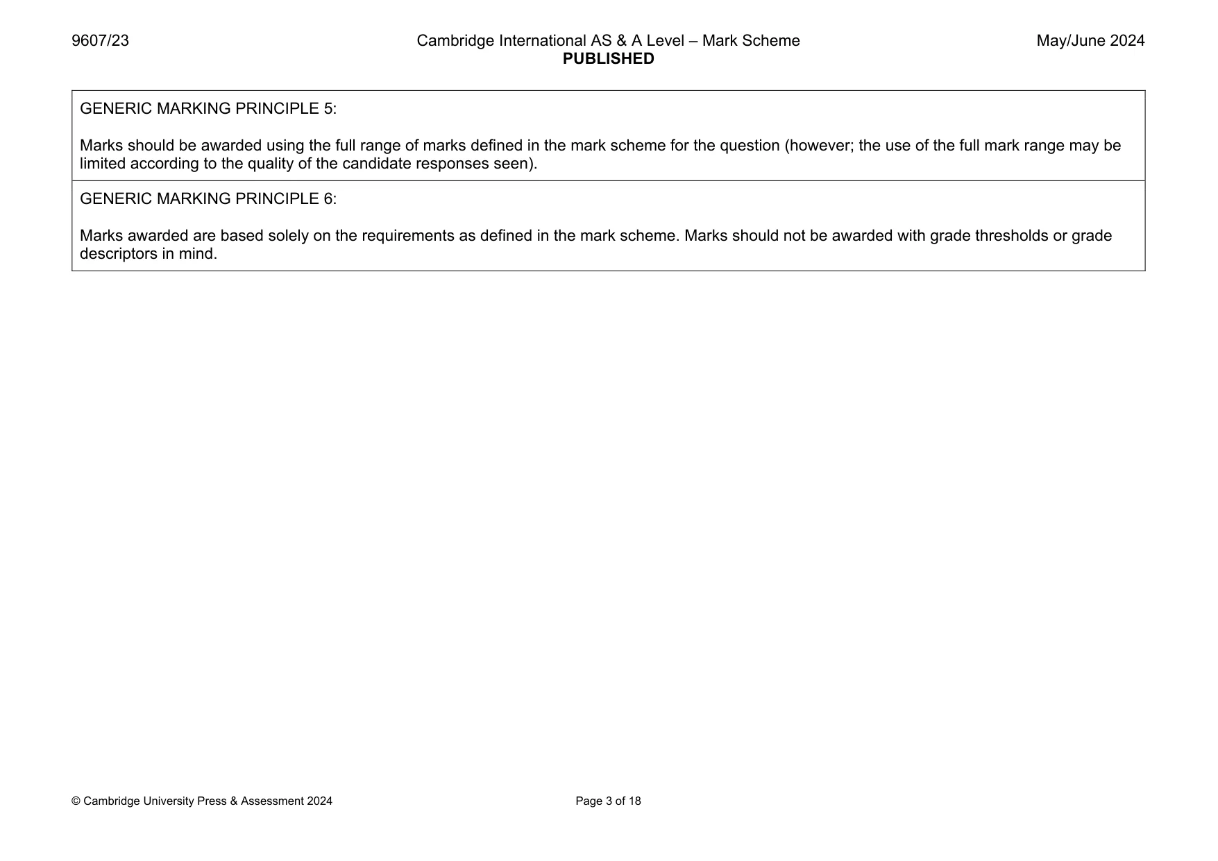 Mark scheme, page 3 of 18
