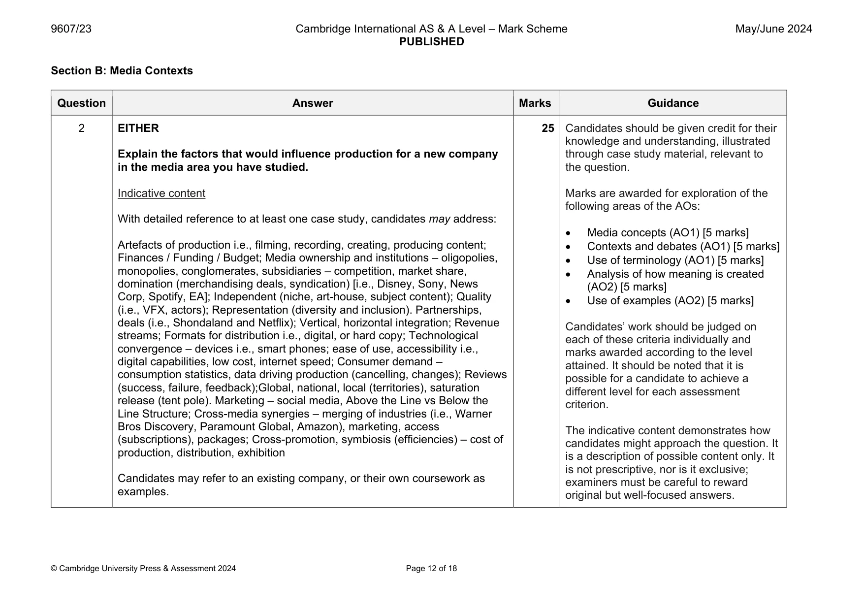 Mark scheme, page 12 of 18