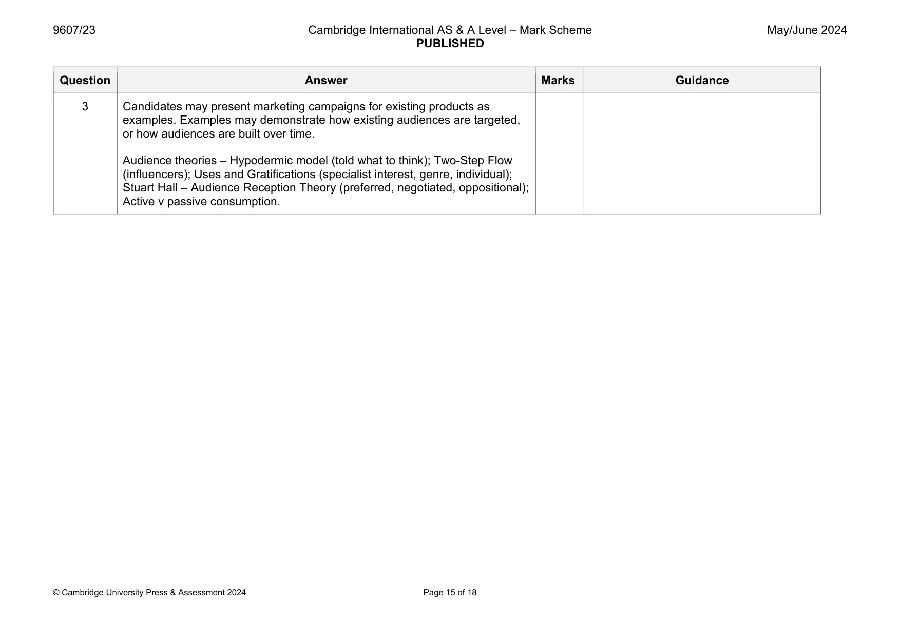 Mark scheme, page 15 of 18