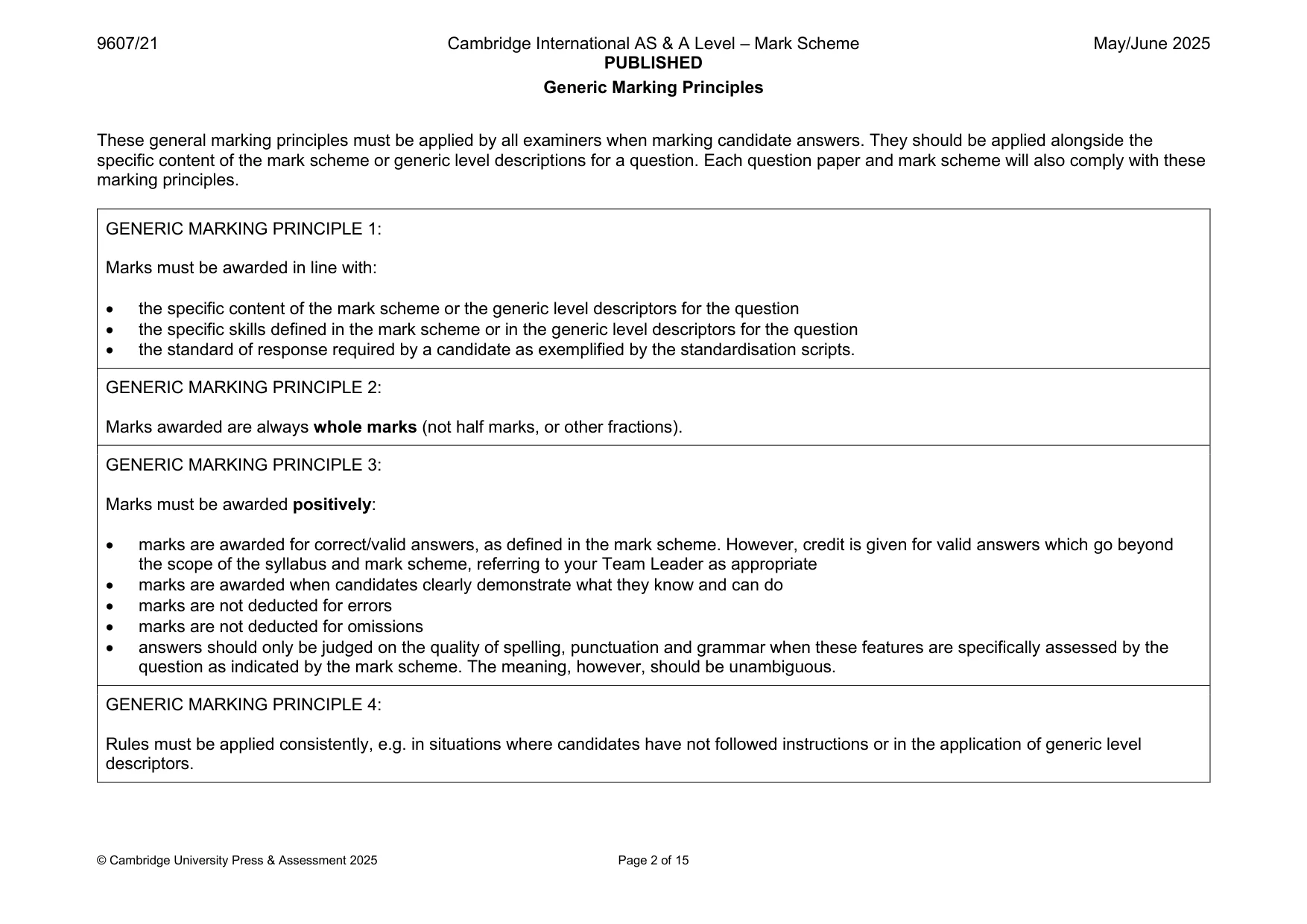 Mark scheme, page 2 of 15