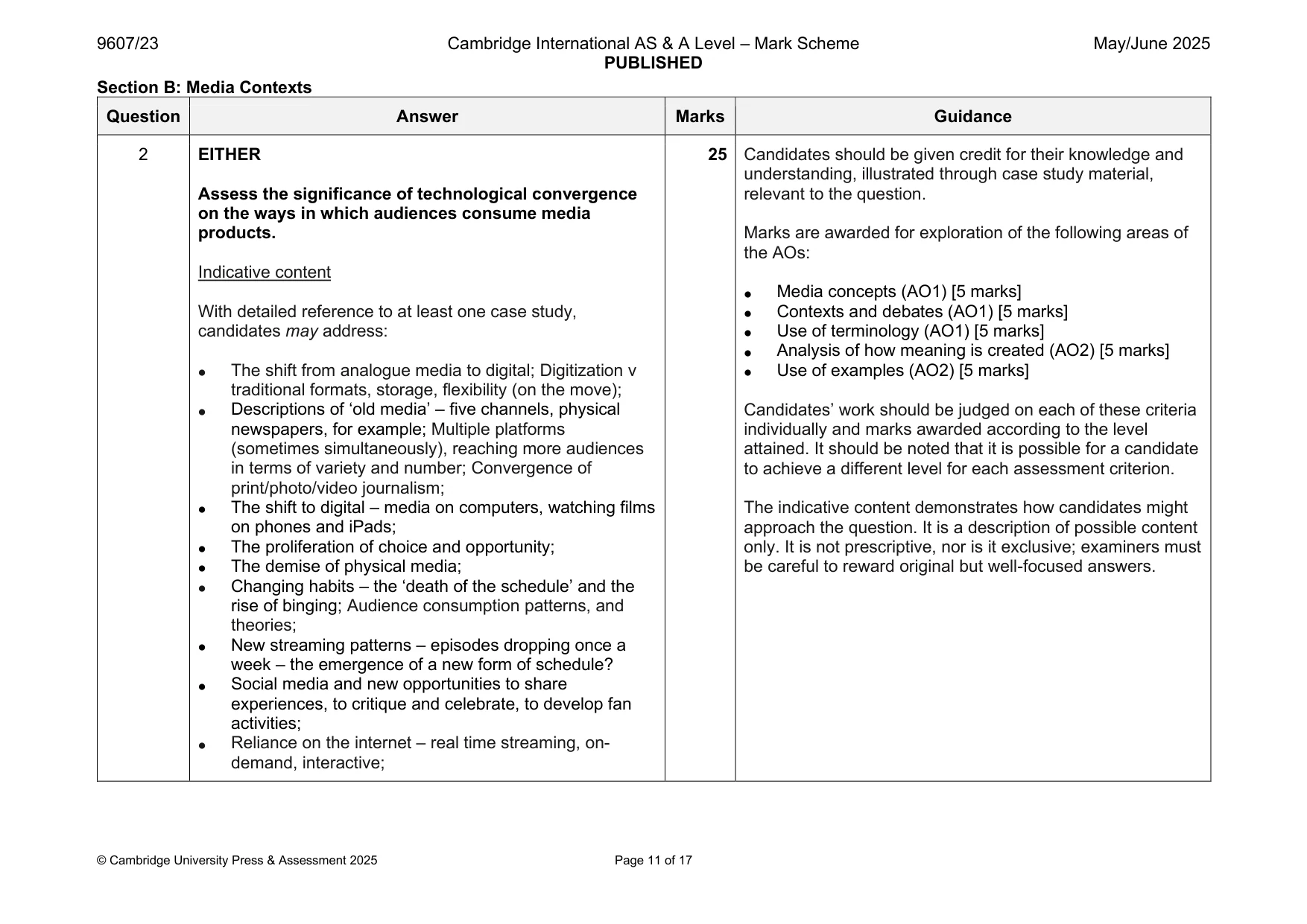 Mark scheme, page 11 of 17