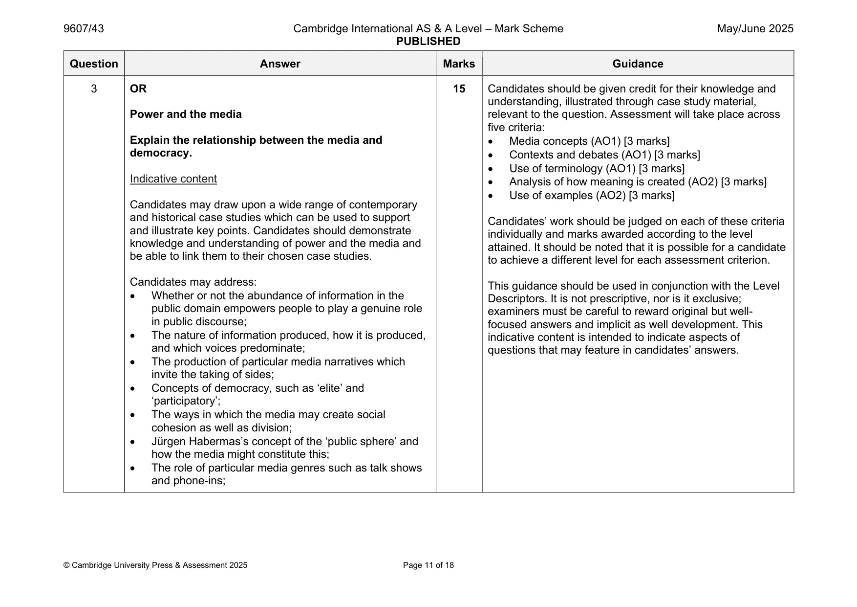 Mark scheme, page 11 of 18