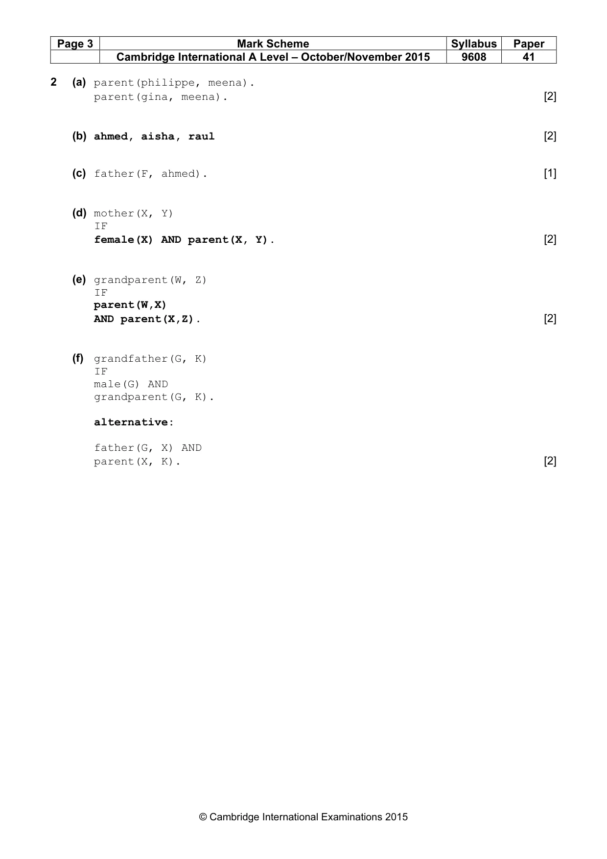 Mark scheme, page 3 of 10