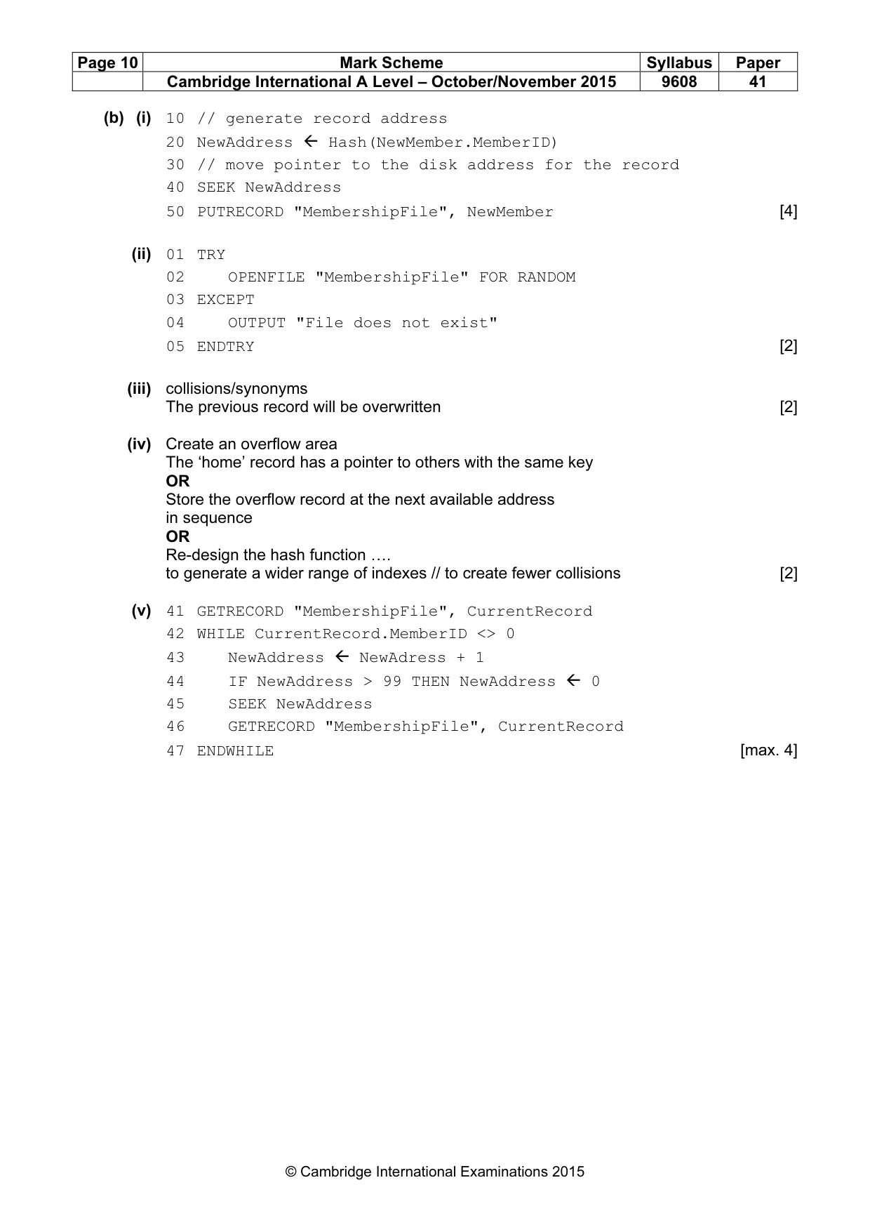 Mark scheme, page 10 of 10