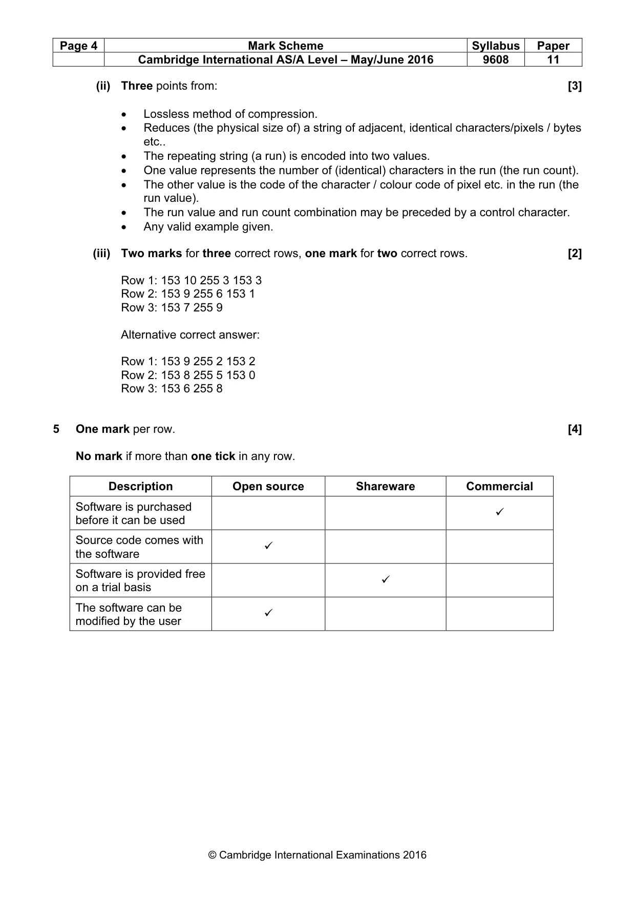 Mark scheme, page 4 of 10