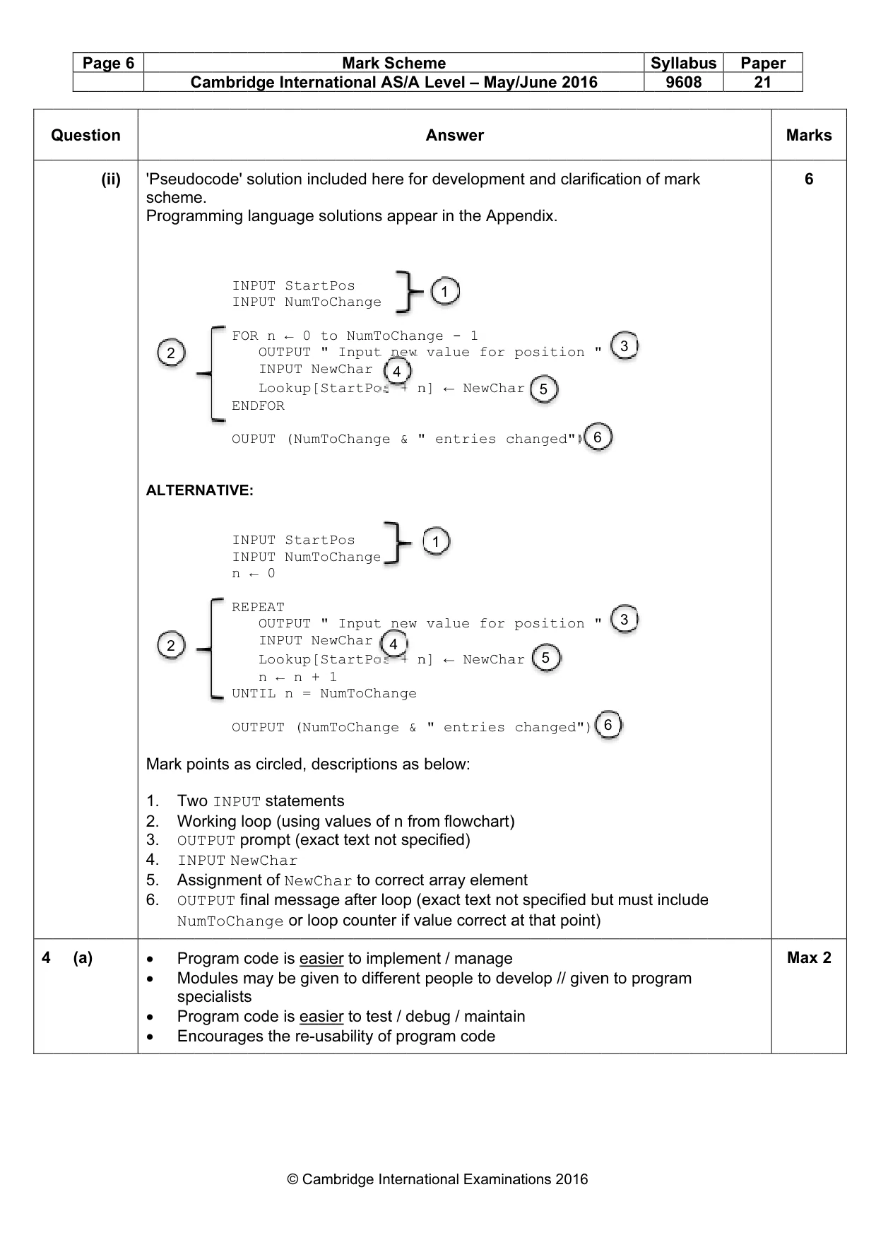 Mark scheme, page 6 of 14