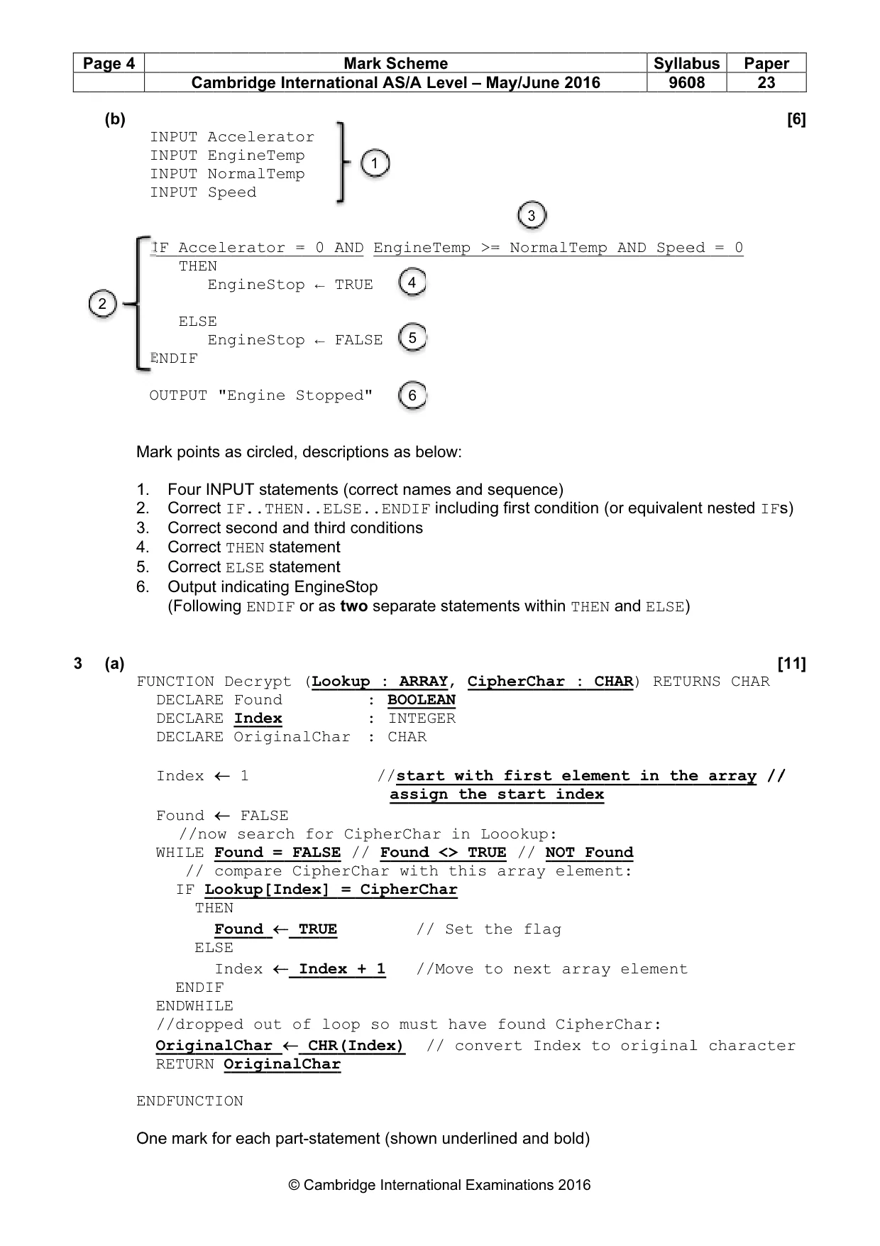 Mark scheme, page 4 of 12