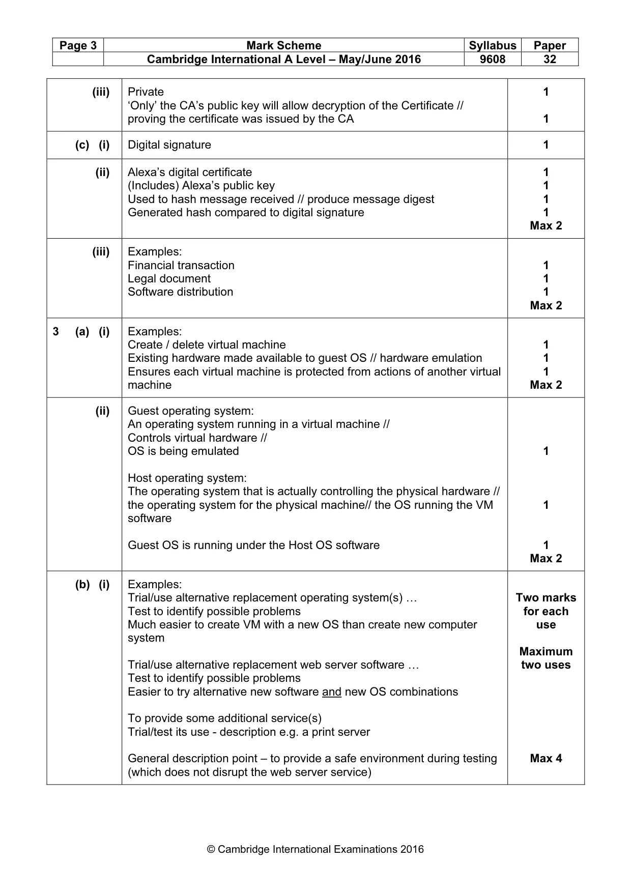 Mark scheme, page 3 of 6