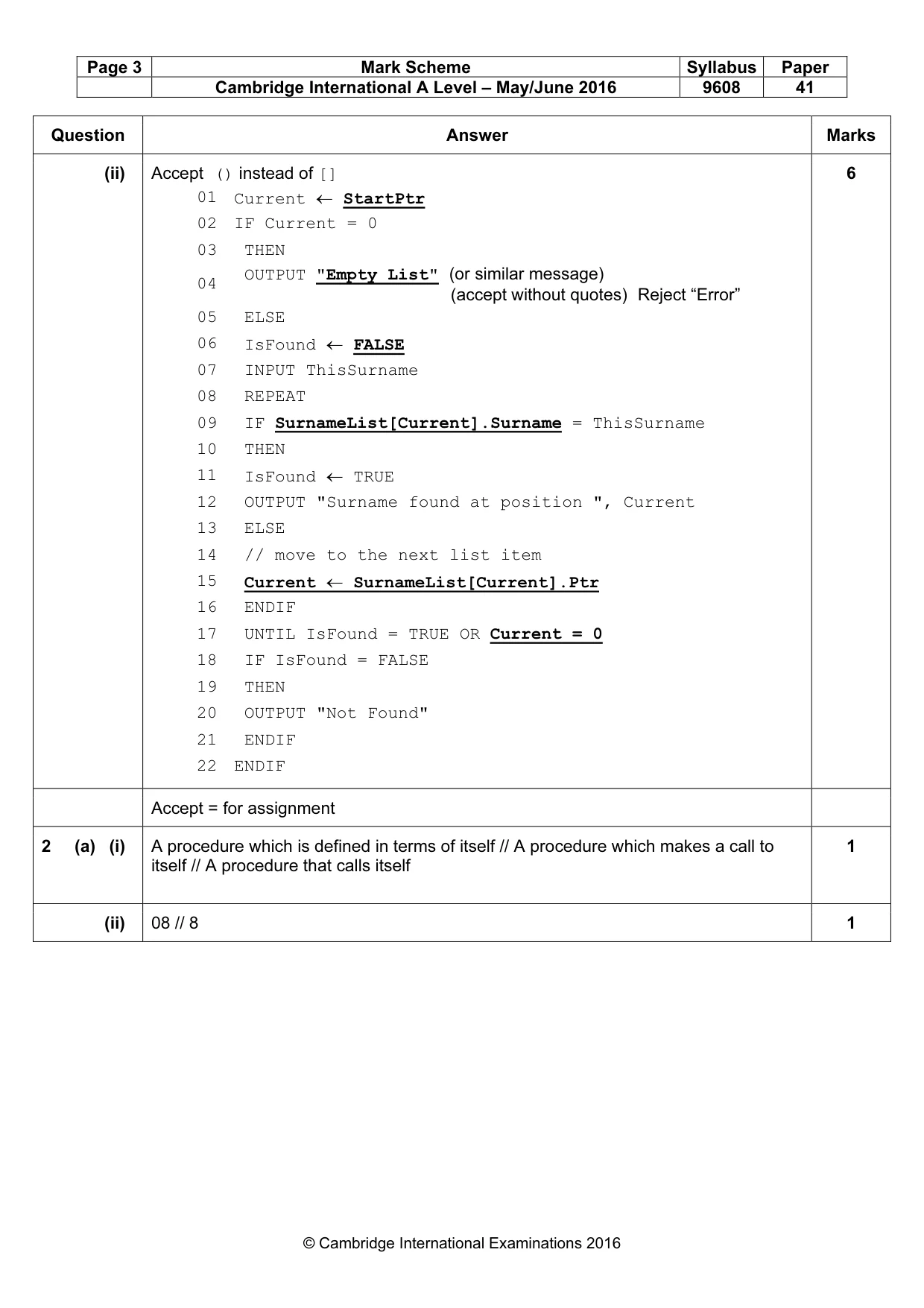 Mark scheme, page 3 of 15