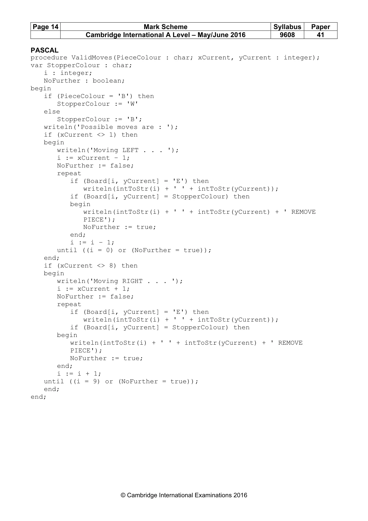 Mark scheme, page 14 of 15