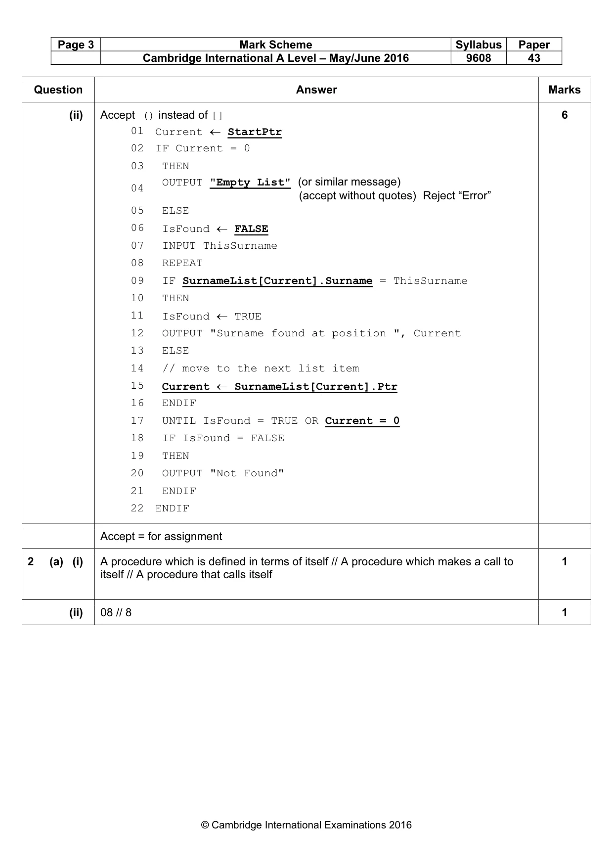 Mark scheme, page 3 of 15