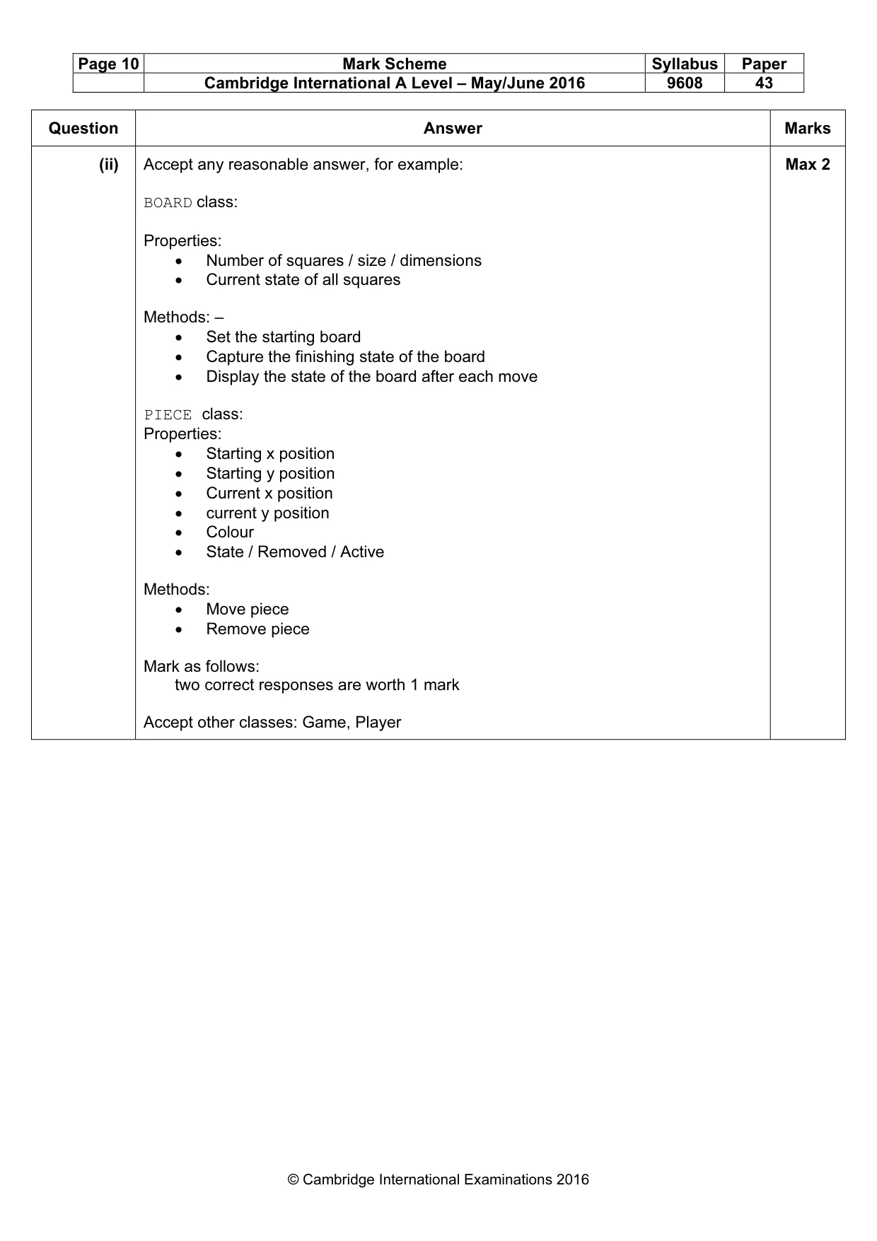 Mark scheme, page 10 of 15