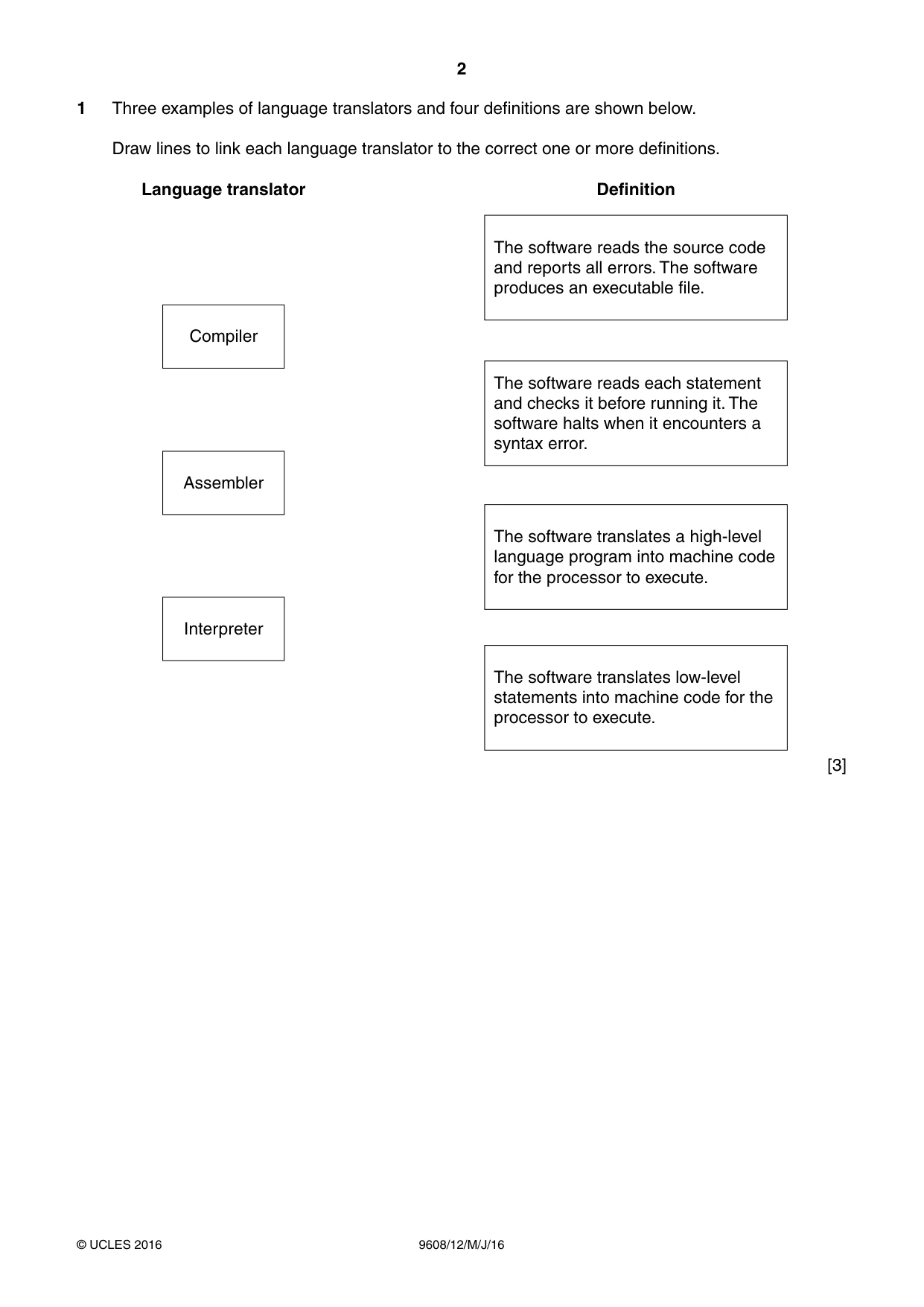 Cambridge A Level Computer Science 9608 2016 May/June Paper 1 · Variant 2 question paper, page 2 of 16