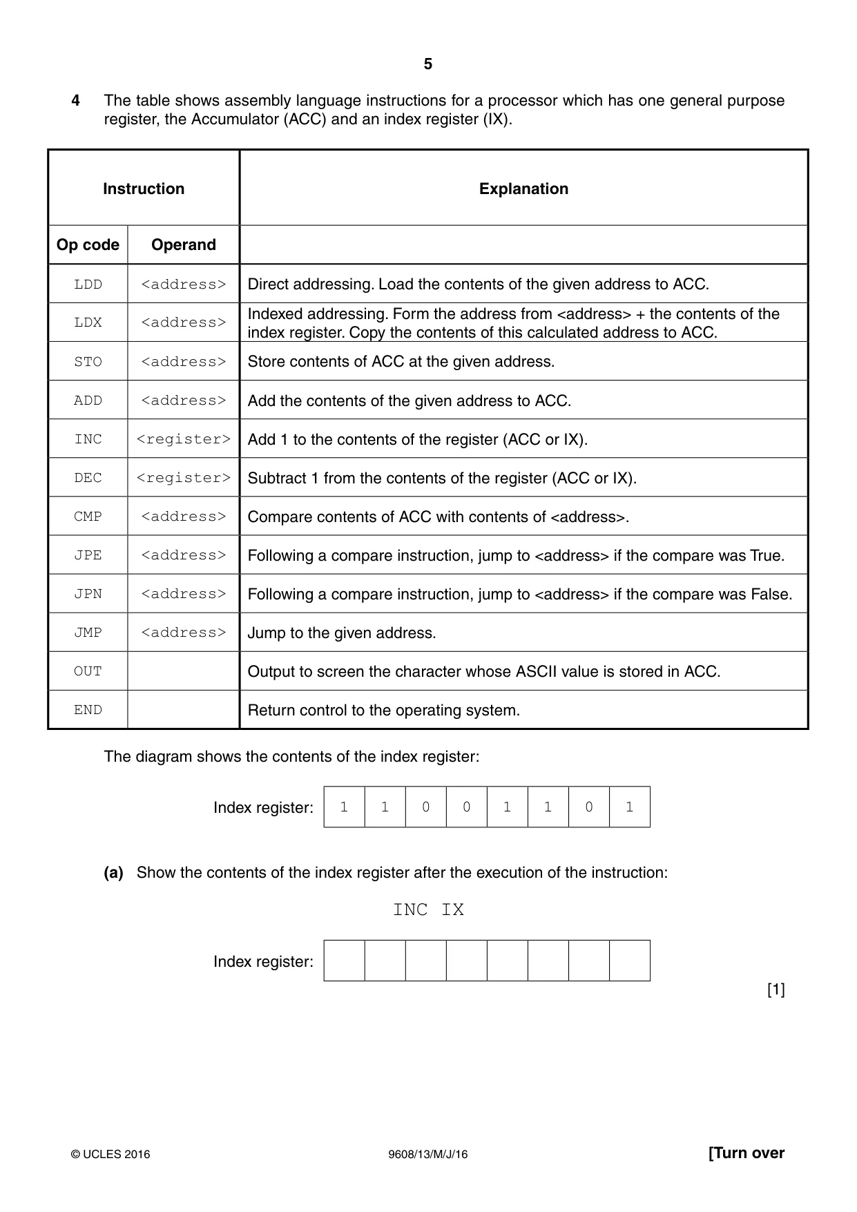 Cambridge A Level Computer Science 9608 2016 May/June Paper 1 · Variant 3 question paper, page 5 of 16