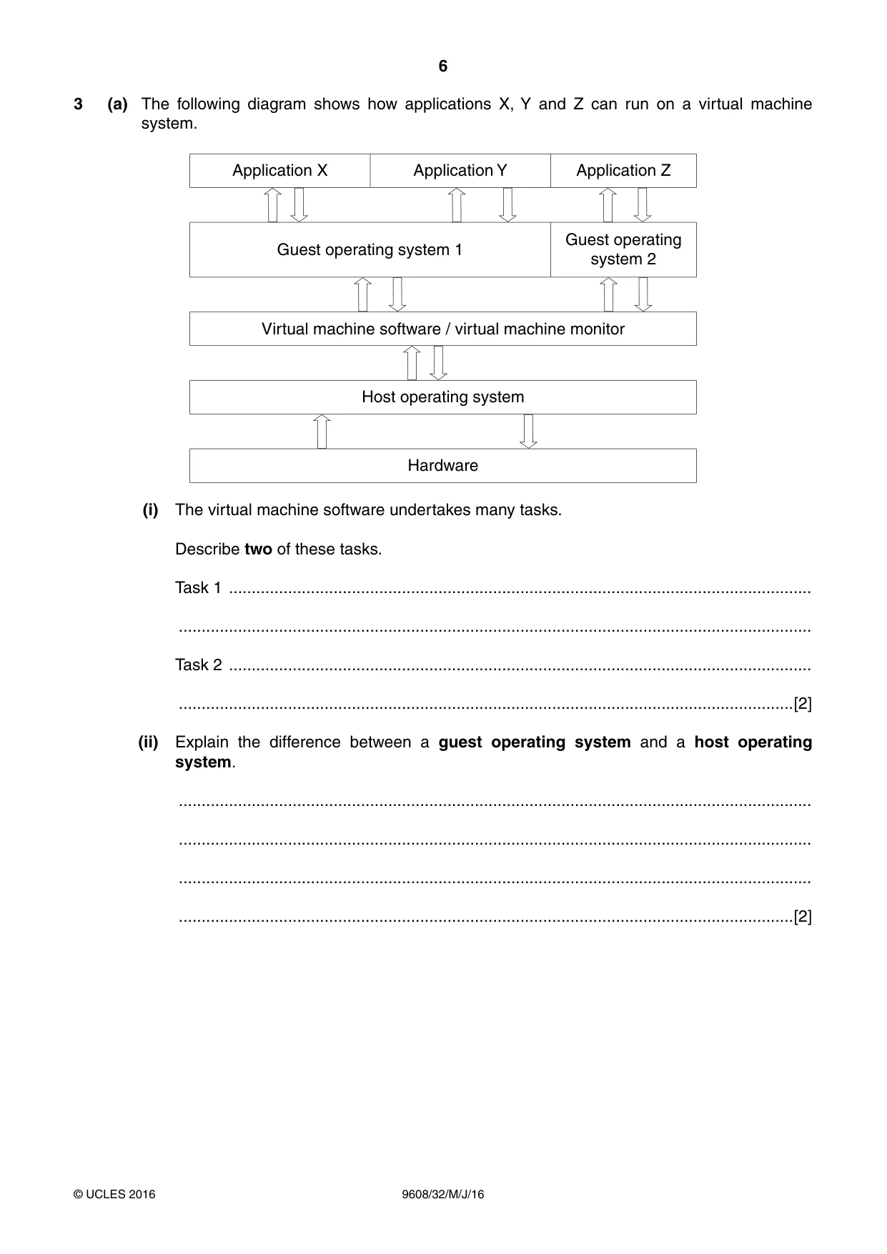 Cambridge A Level Computer Science 9608 2016 May/June Paper 3 · Variant 2 question paper, page 6 of 16