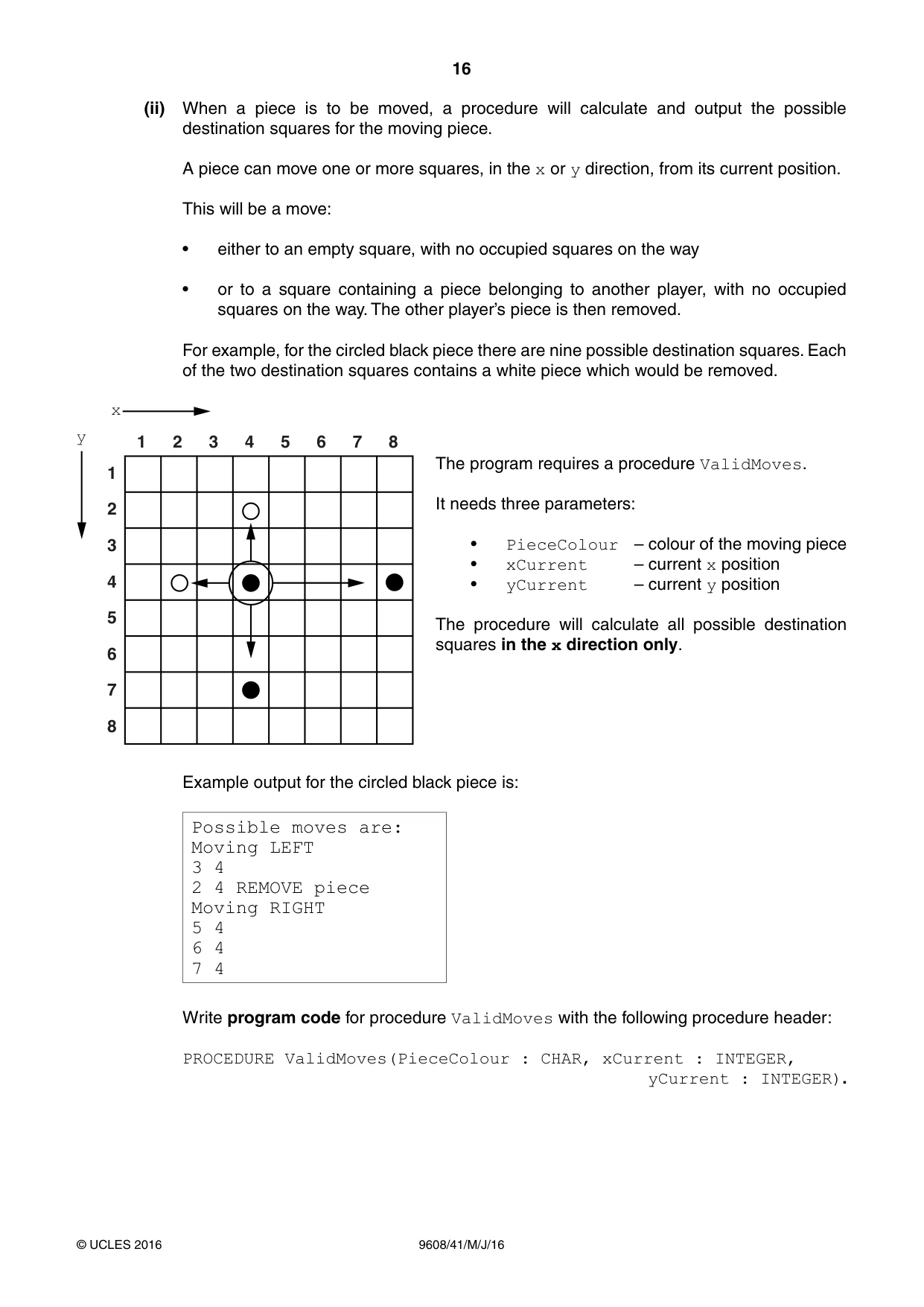 Cambridge A Level Computer Science 9608 2016 May/June Paper 4 · Variant 1 question paper, page 16 of 20