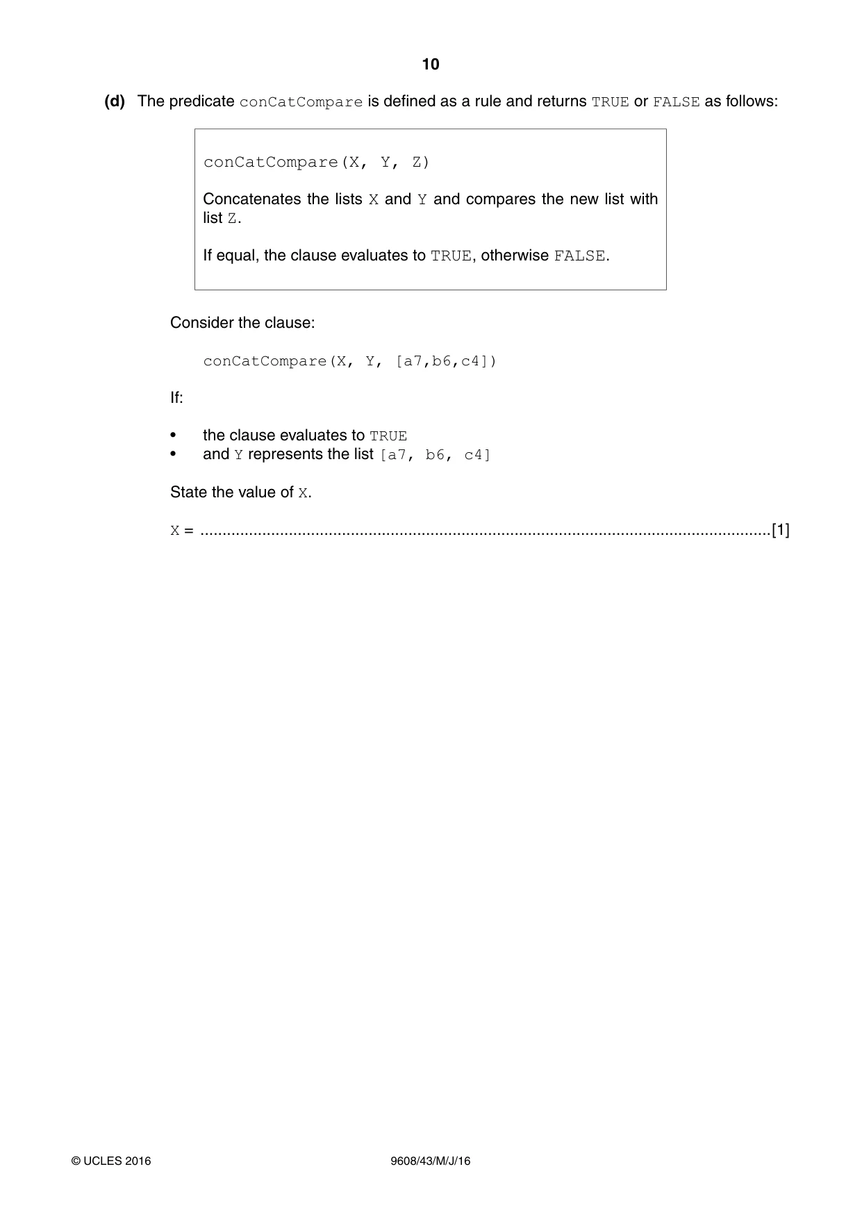 Cambridge A Level Computer Science 9608 2016 May/June Paper 4 · Variant 3 question paper, page 10 of 20