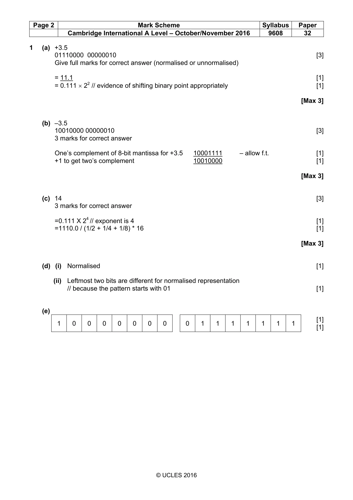 Mark scheme, page 2 of 7