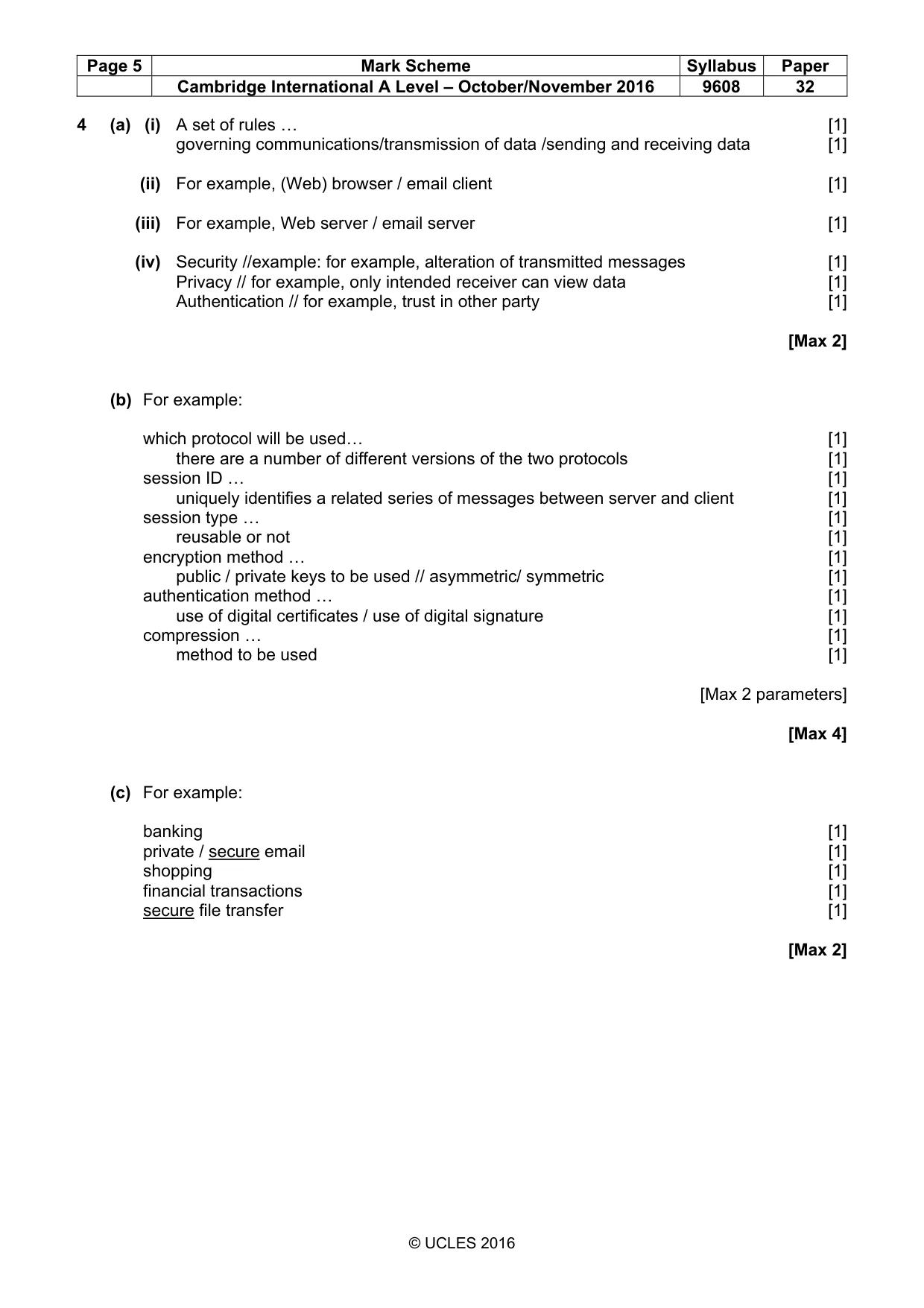 Mark scheme, page 5 of 7