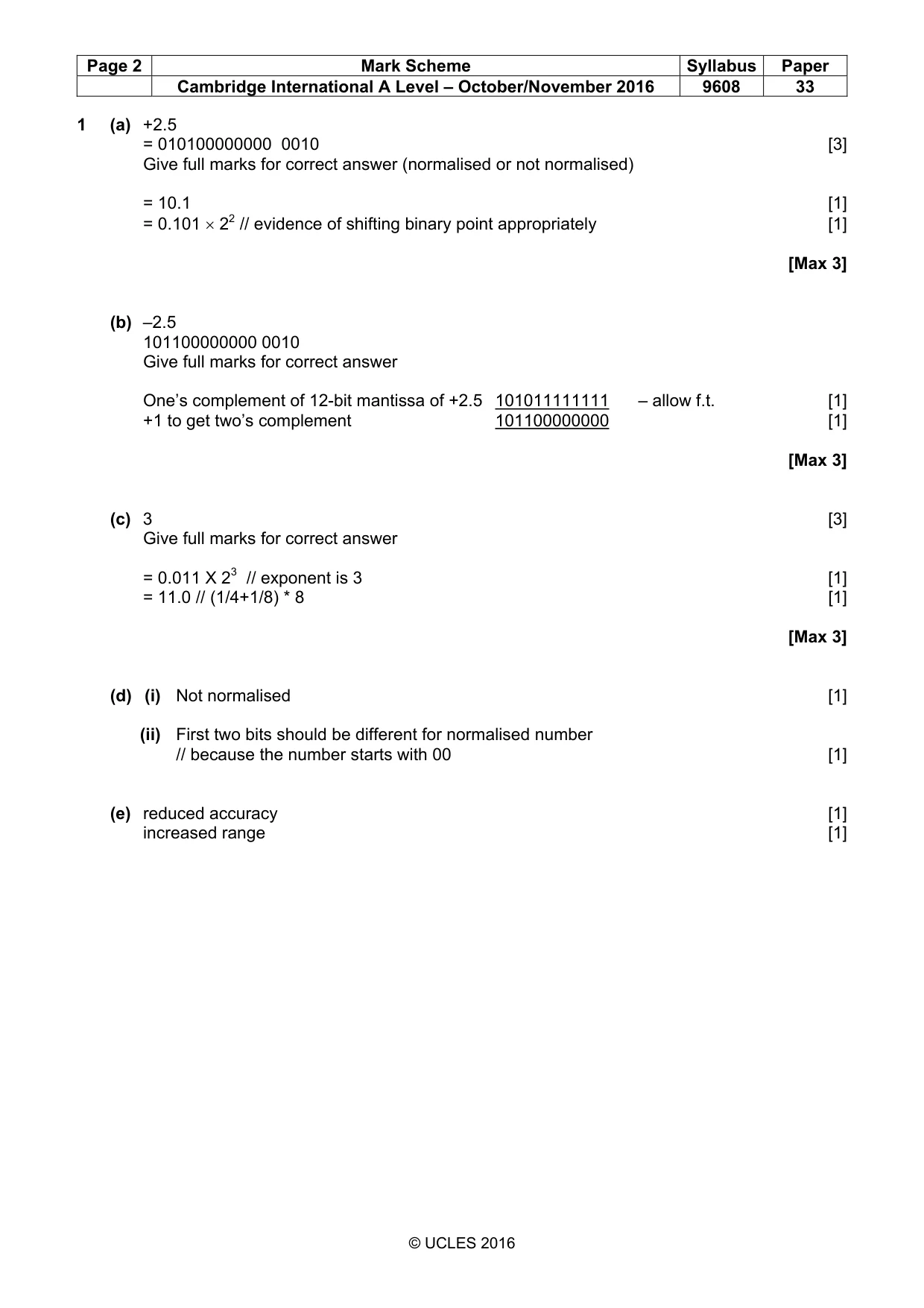 Mark scheme, page 2 of 7