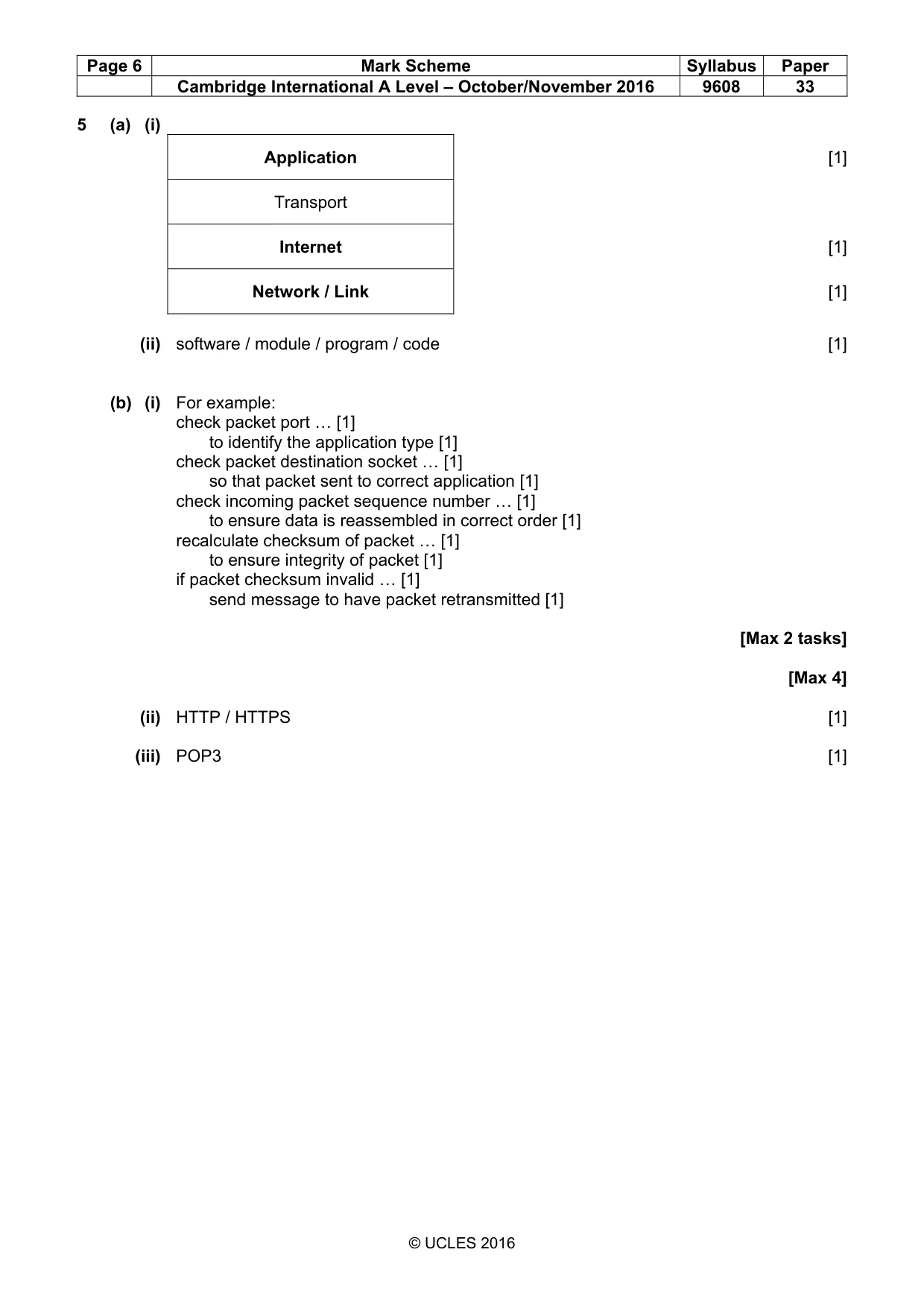 Mark scheme, page 6 of 7