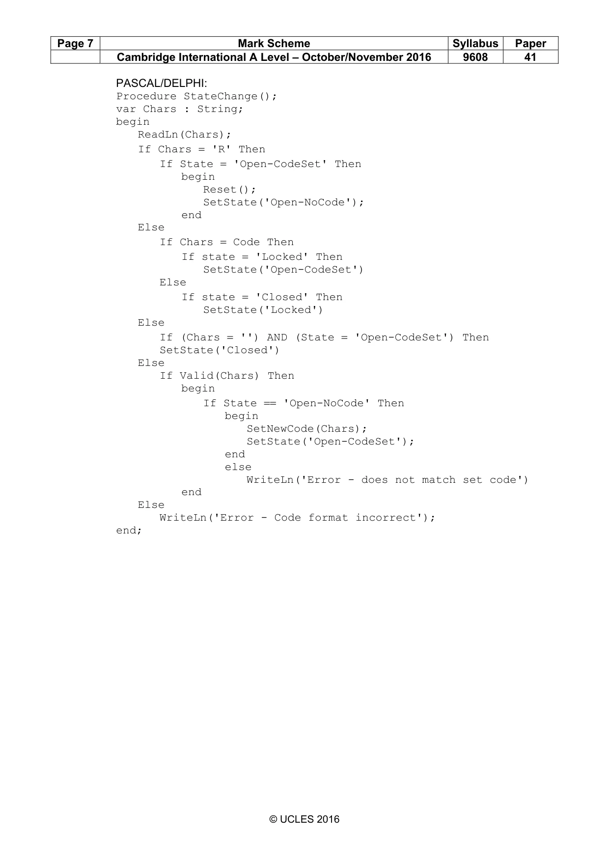 Mark scheme, page 7 of 12