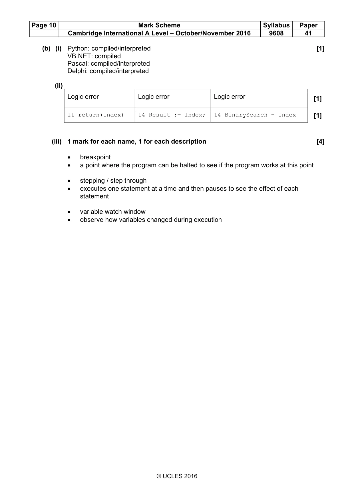 Mark scheme, page 10 of 12