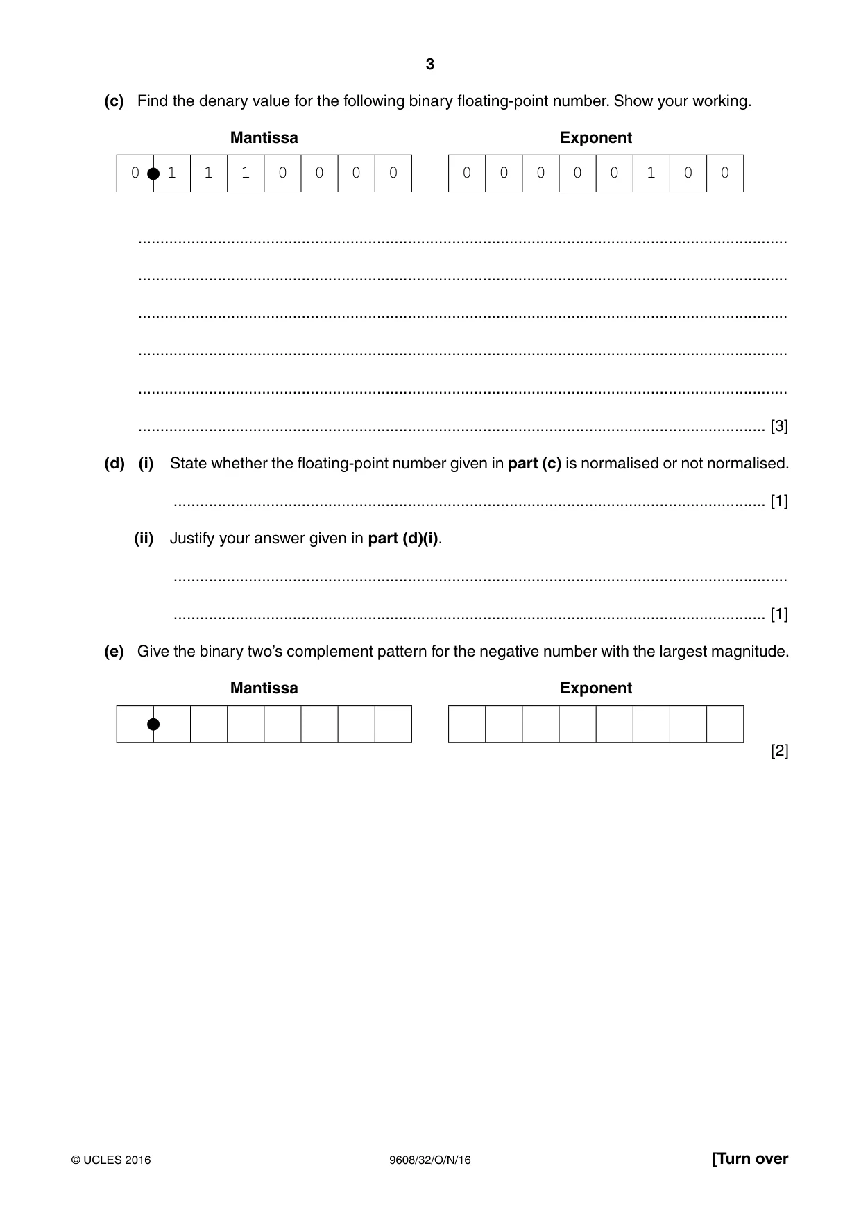 Cambridge A Level Computer Science 9608 2016 Oct/Nov Paper 3 · Variant 2 question paper, page 3 of 12