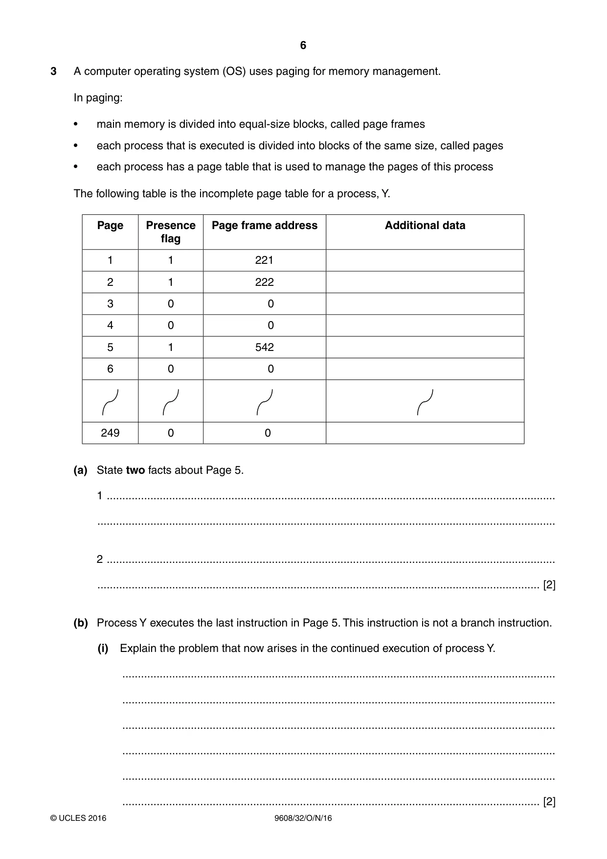 Cambridge A Level Computer Science 9608 2016 Oct/Nov Paper 3 · Variant 2 question paper, page 6 of 12