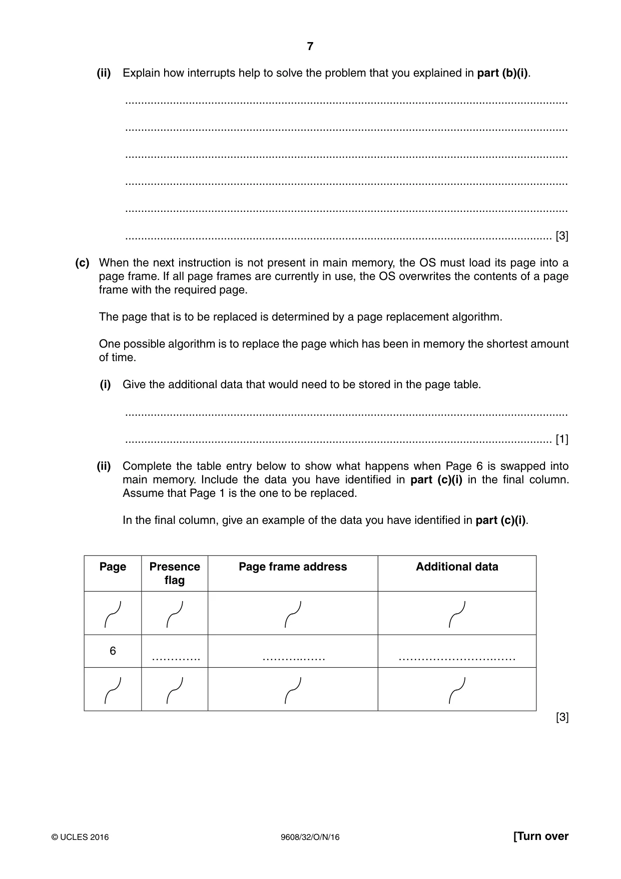 Cambridge A Level Computer Science 9608 2016 Oct/Nov Paper 3 · Variant 2 question paper, page 7 of 12