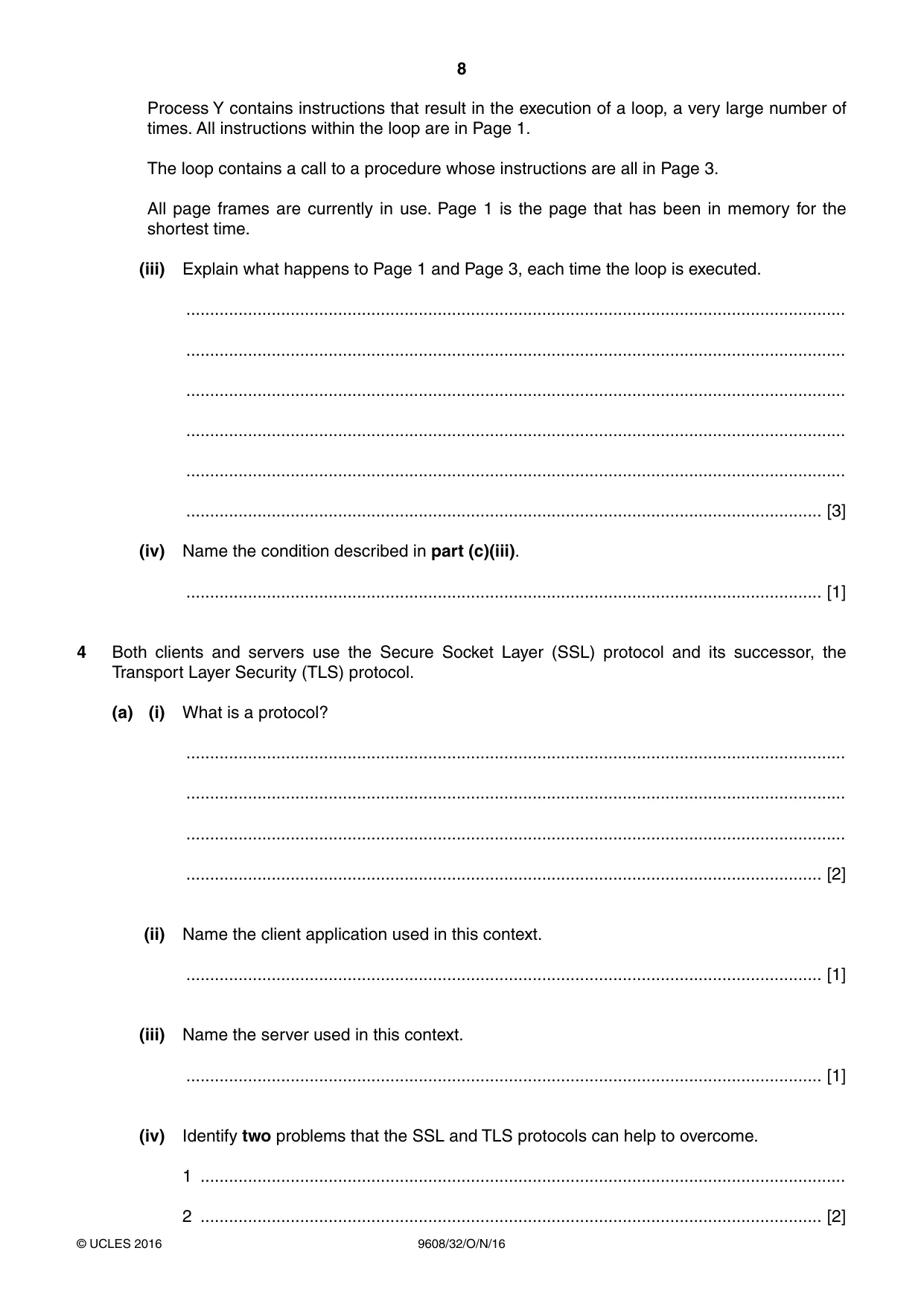 Cambridge A Level Computer Science 9608 2016 Oct/Nov Paper 3 · Variant 2 question paper, page 8 of 12