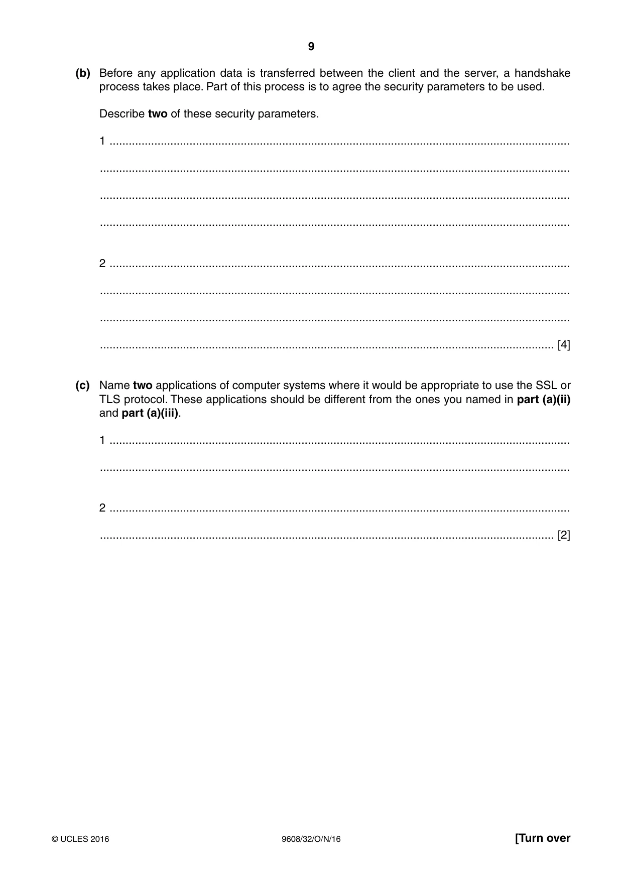 Cambridge A Level Computer Science 9608 2016 Oct/Nov Paper 3 · Variant 2 question paper, page 9 of 12