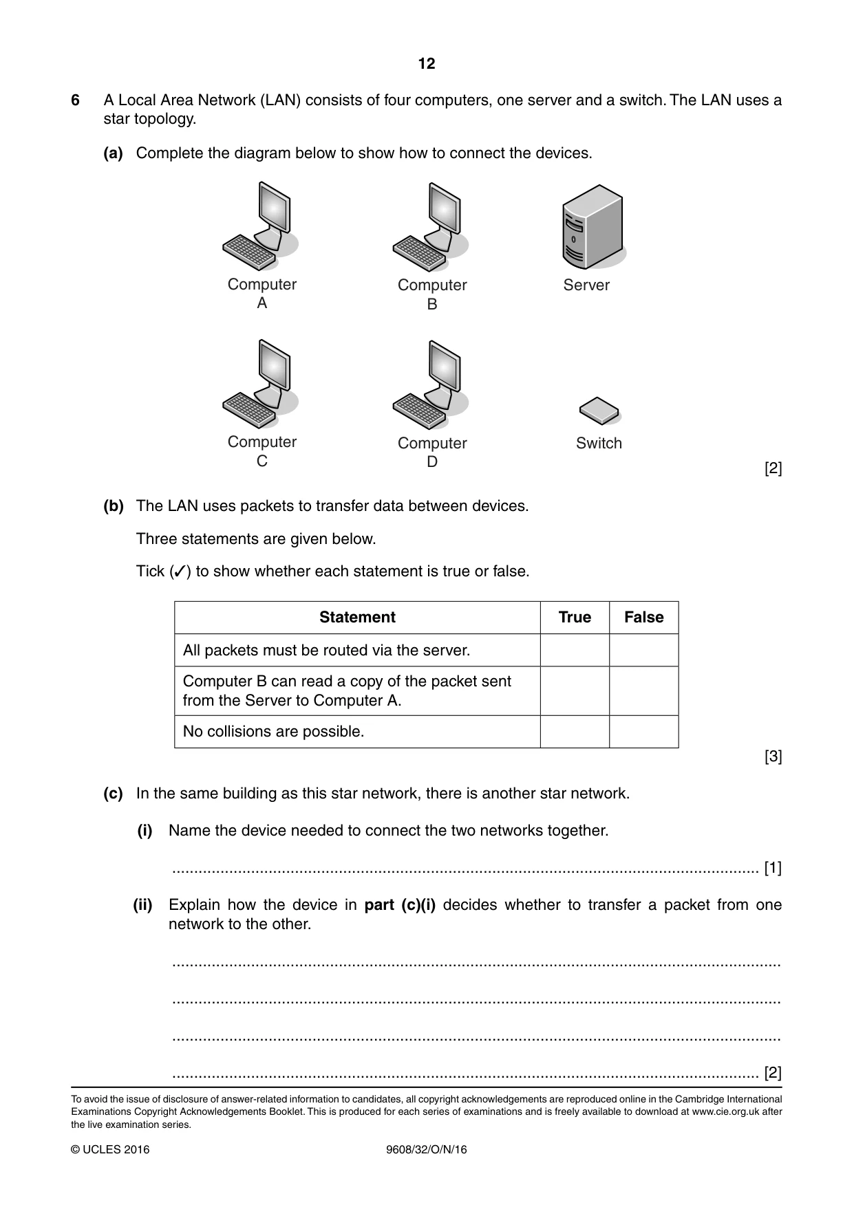 Cambridge A Level Computer Science 9608 2016 Oct/Nov Paper 3 · Variant 2 question paper, page 12 of 12