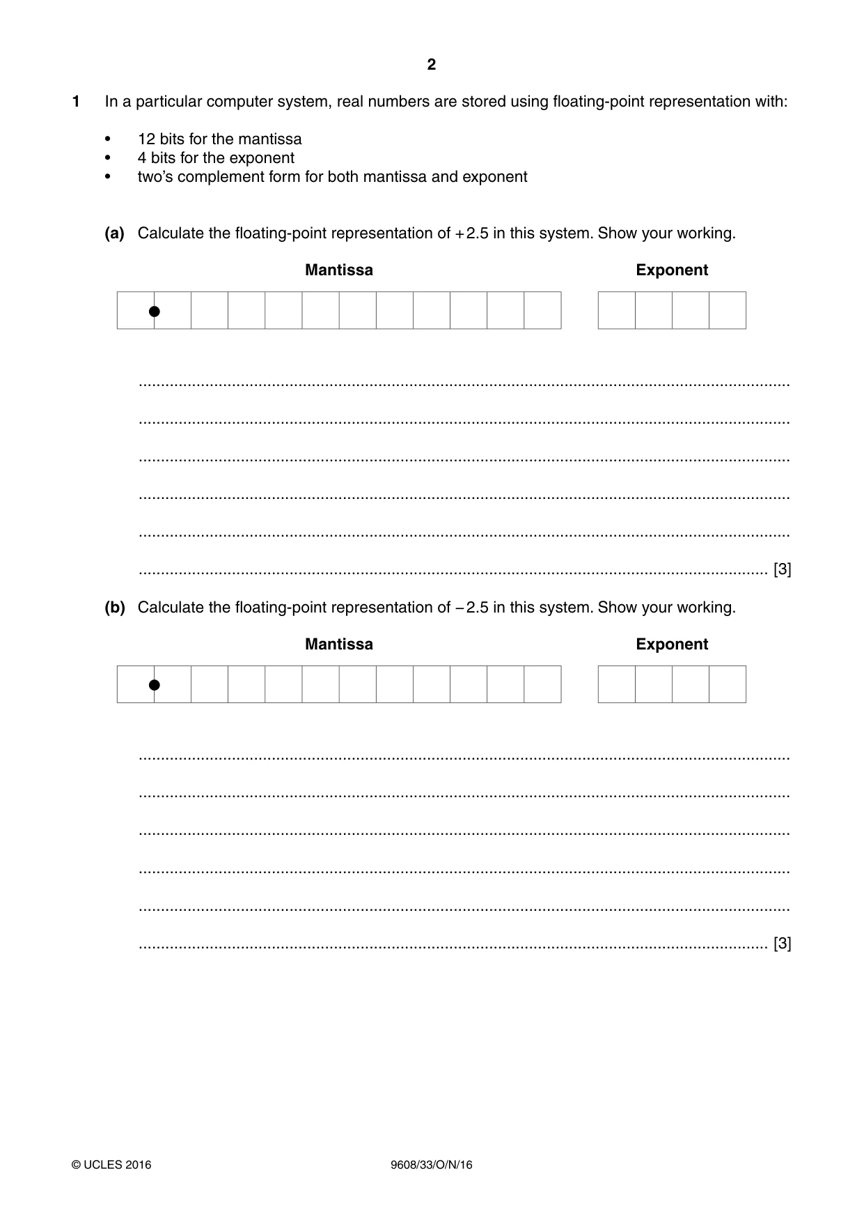 Cambridge A Level Computer Science 9608 2016 Oct/Nov Paper 3 · Variant 3 question paper, page 2 of 12