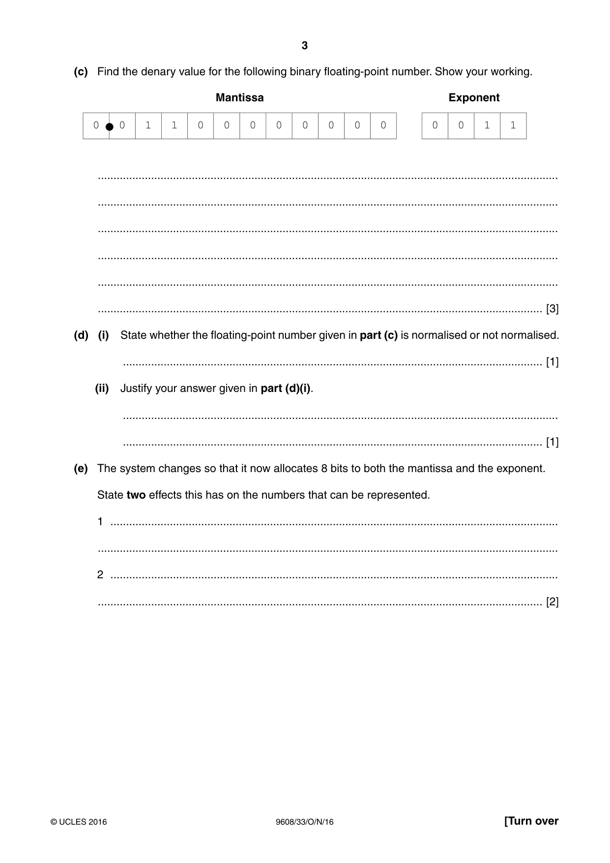 Cambridge A Level Computer Science 9608 2016 Oct/Nov Paper 3 · Variant 3 question paper, page 3 of 12