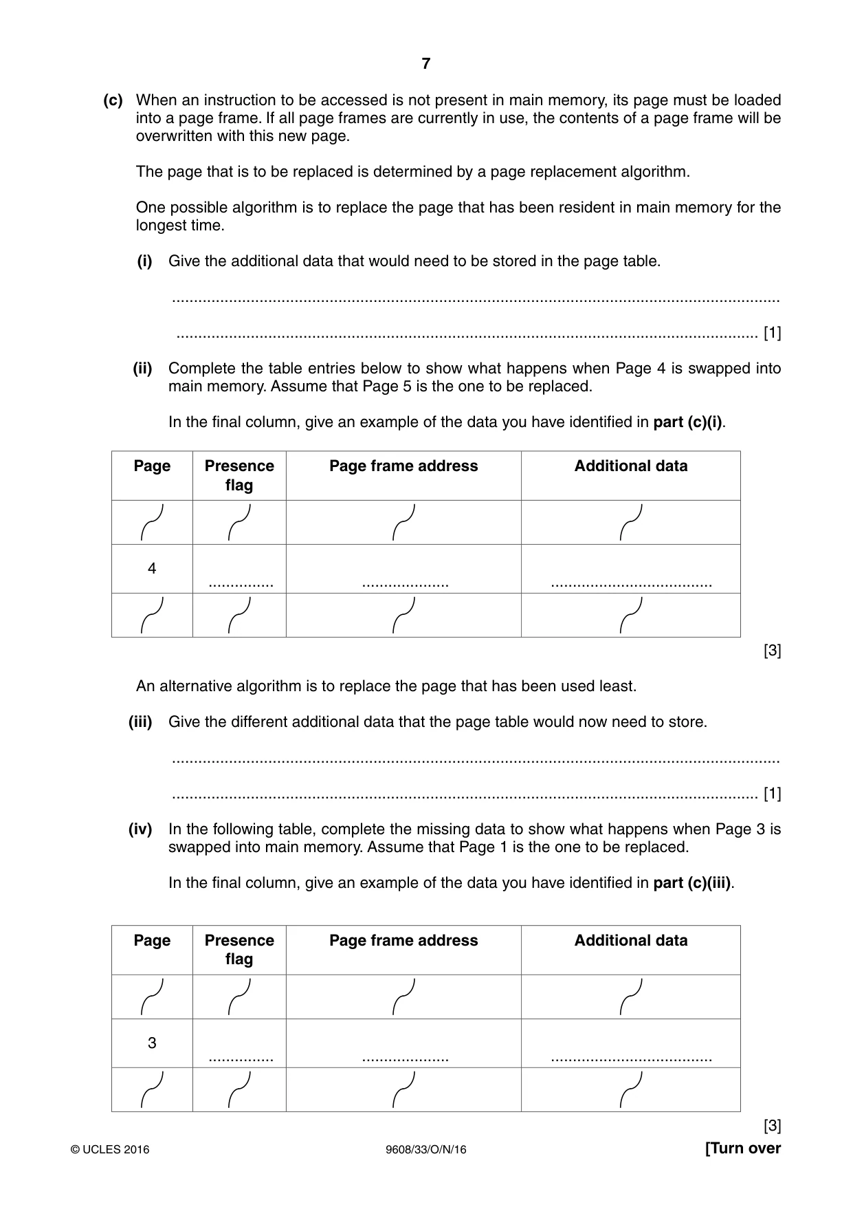 Cambridge A Level Computer Science 9608 2016 Oct/Nov Paper 3 · Variant 3 question paper, page 7 of 12