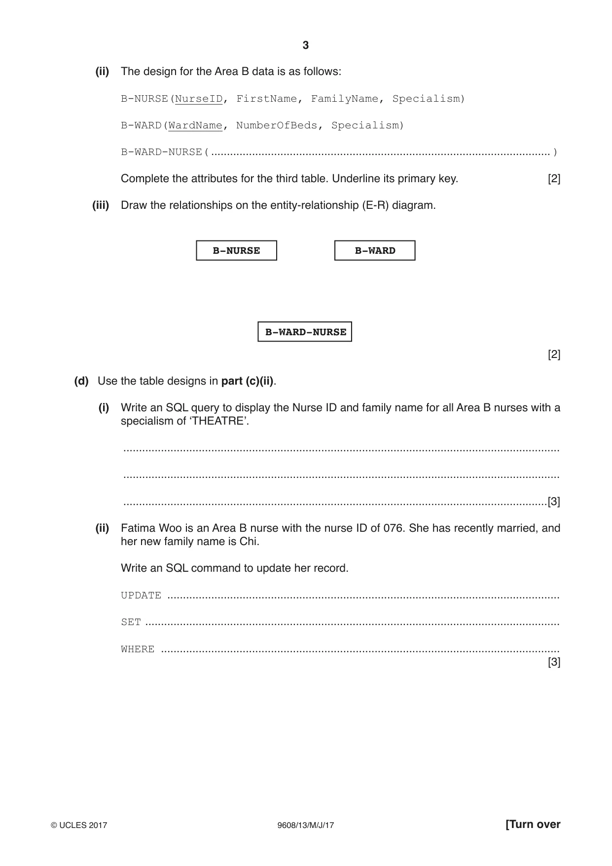 Cambridge A Level Computer Science 9608 2017 May/June Paper 1 · Variant 3 question paper, page 3 of 16