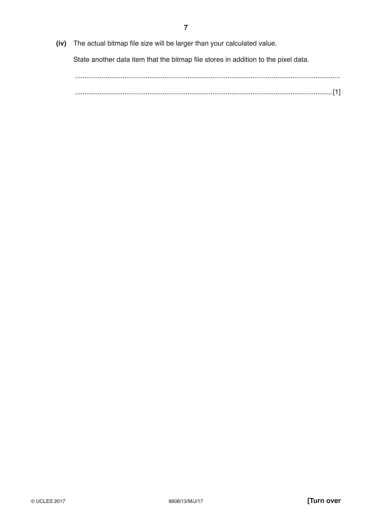 Cambridge A Level Computer Science 9608 2017 May/June Paper 1 · Variant 3 question paper, page 7 of 16
