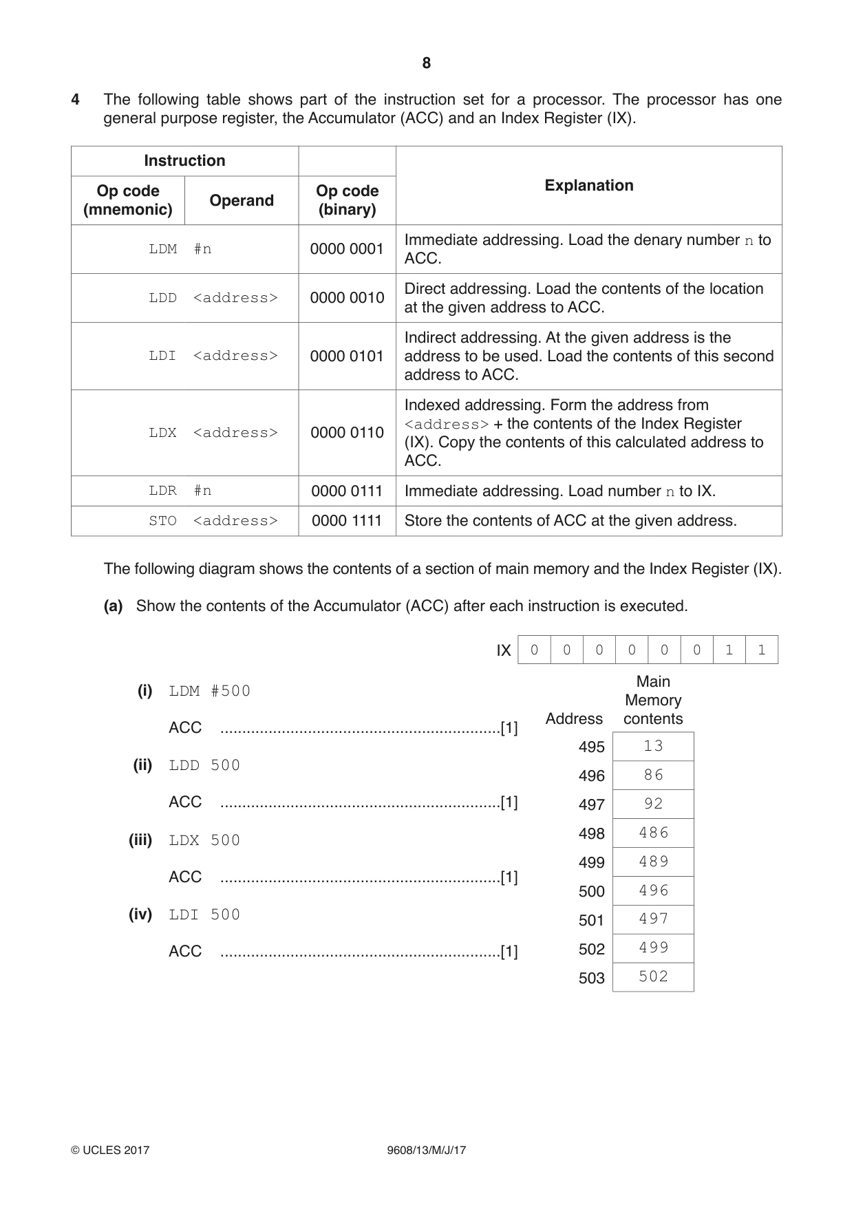Cambridge A Level Computer Science 9608 2017 May/June Paper 1 · Variant 3 question paper, page 8 of 16