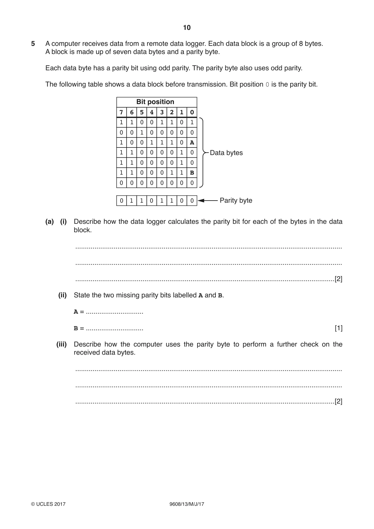 Cambridge A Level Computer Science 9608 2017 May/June Paper 1 · Variant 3 question paper, page 10 of 16