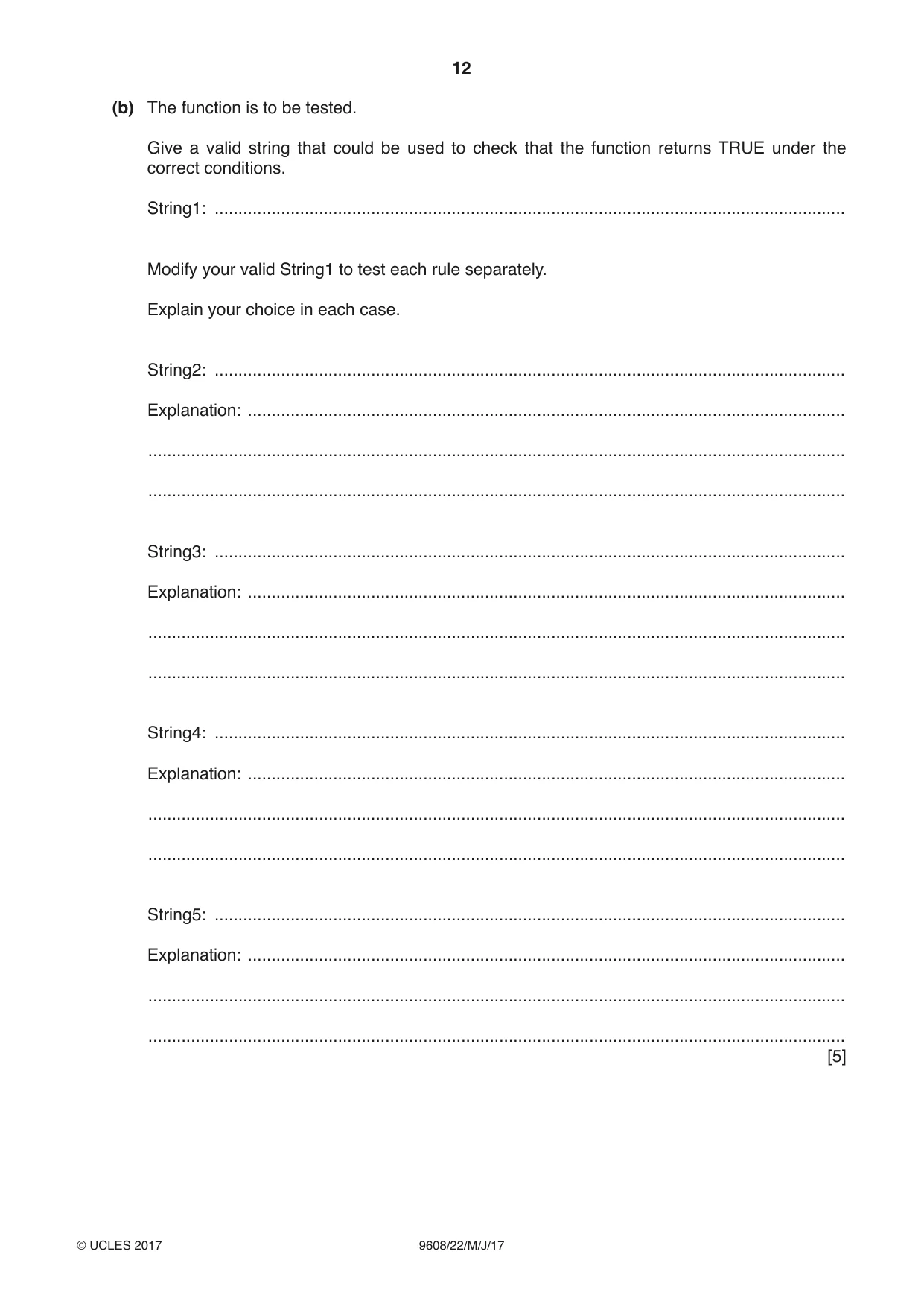 Cambridge A Level Computer Science 9608 2017 May/June Paper 2 · Variant 2 question paper, page 12 of 16