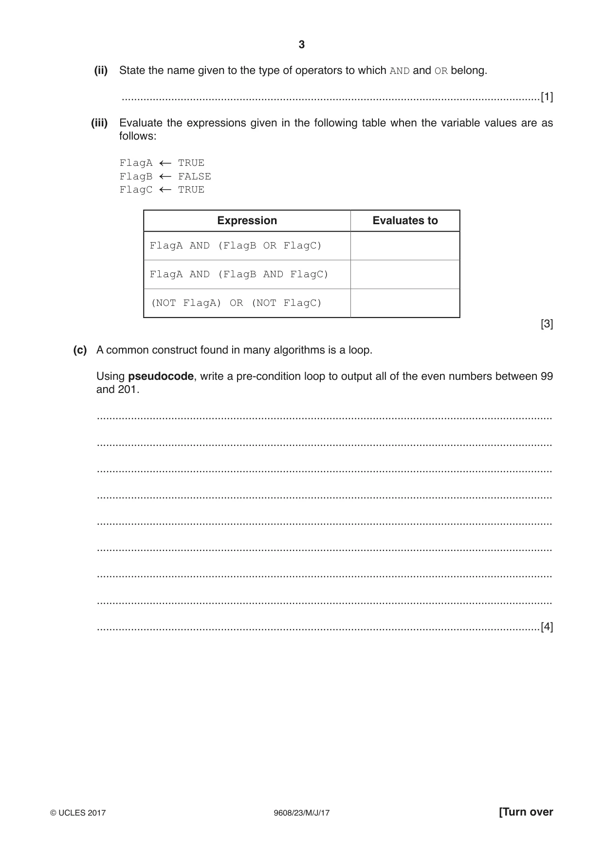 Cambridge A Level Computer Science 9608 2017 May/June Paper 2 · Variant 3 question paper, page 3 of 16
